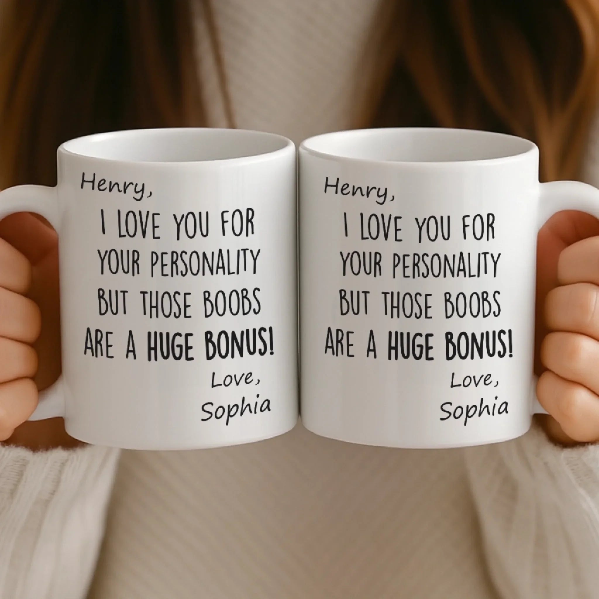 Custom Mug - Personalized Anniversary Christmas Wedding Gifts For Husband And Wife, Him And Her - My Emotional Support Human