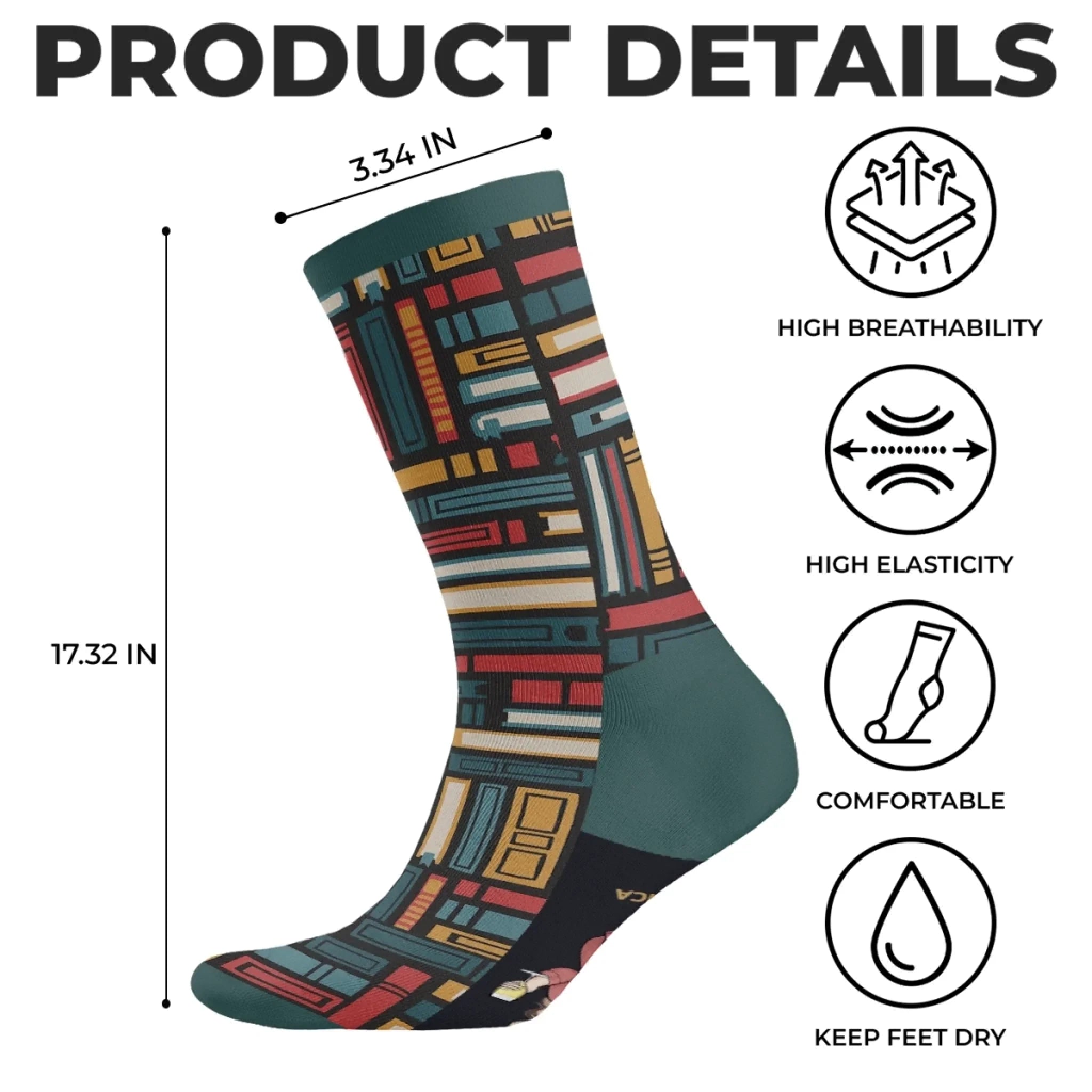 Custom Crew Socks - Personalized Bookish Gifts For Book Lovers, Bookworms, Dog Dad And Mom - Literary Pup Lover