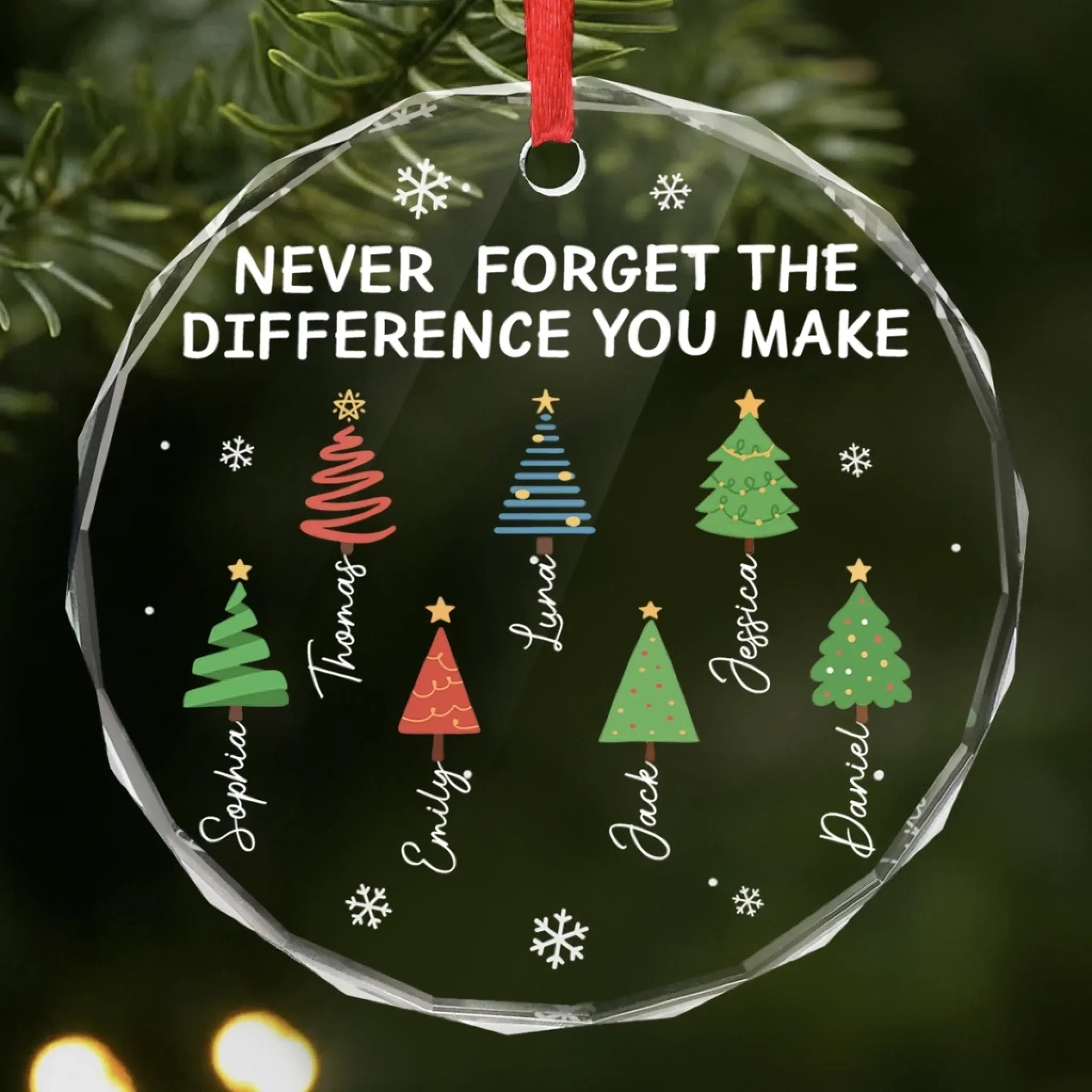 Custom Circle Glass Ornament - Personalized Christmas Funny Gifts For Best Friends, Family, Coworker, Work Bestie - Festive With A Hint Of Chaos