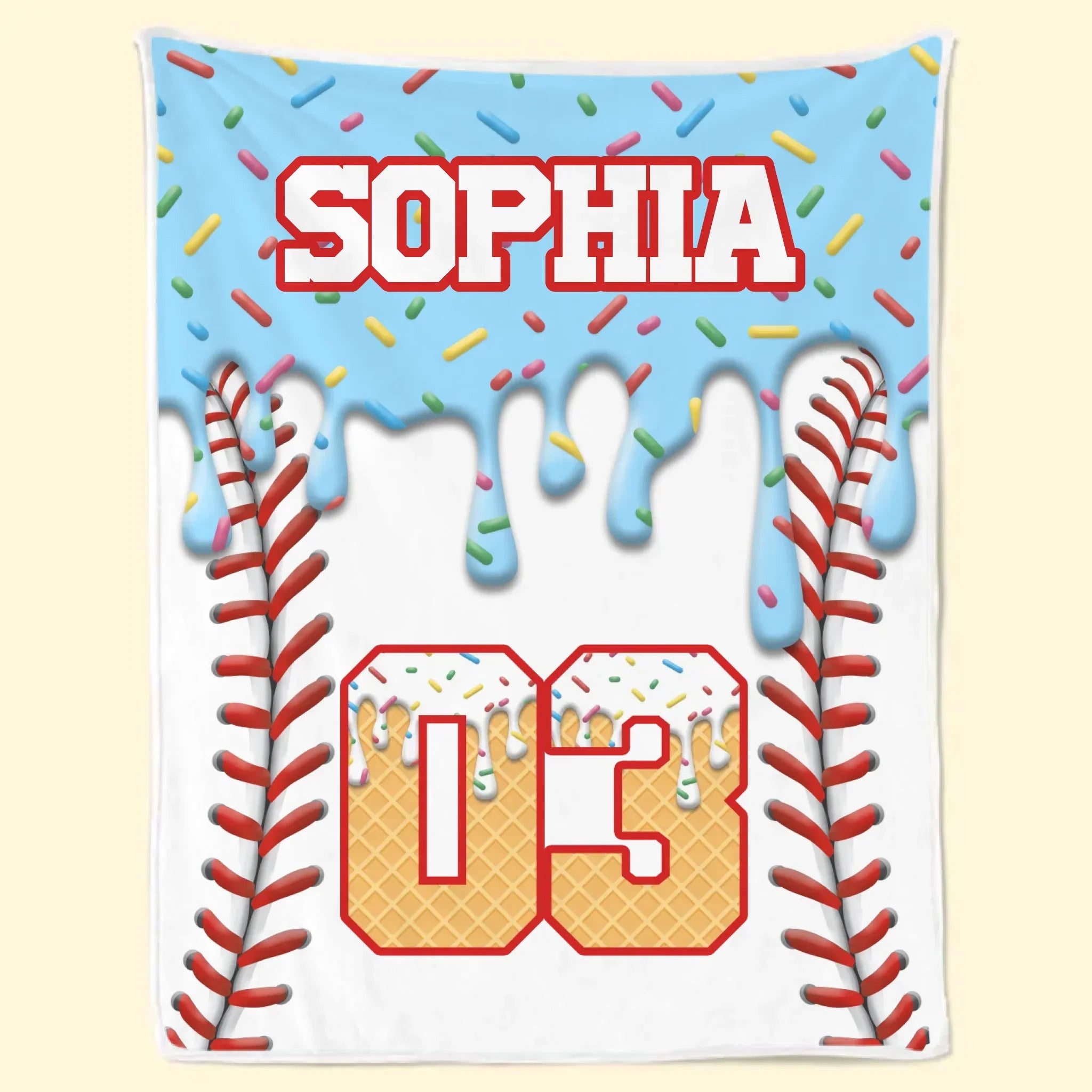 Custom Baseball Blanket - Personalized Birthday Baseball Gifts For Baseball Lovers, Sports Fans, Sports Lovers - Home Run Energy