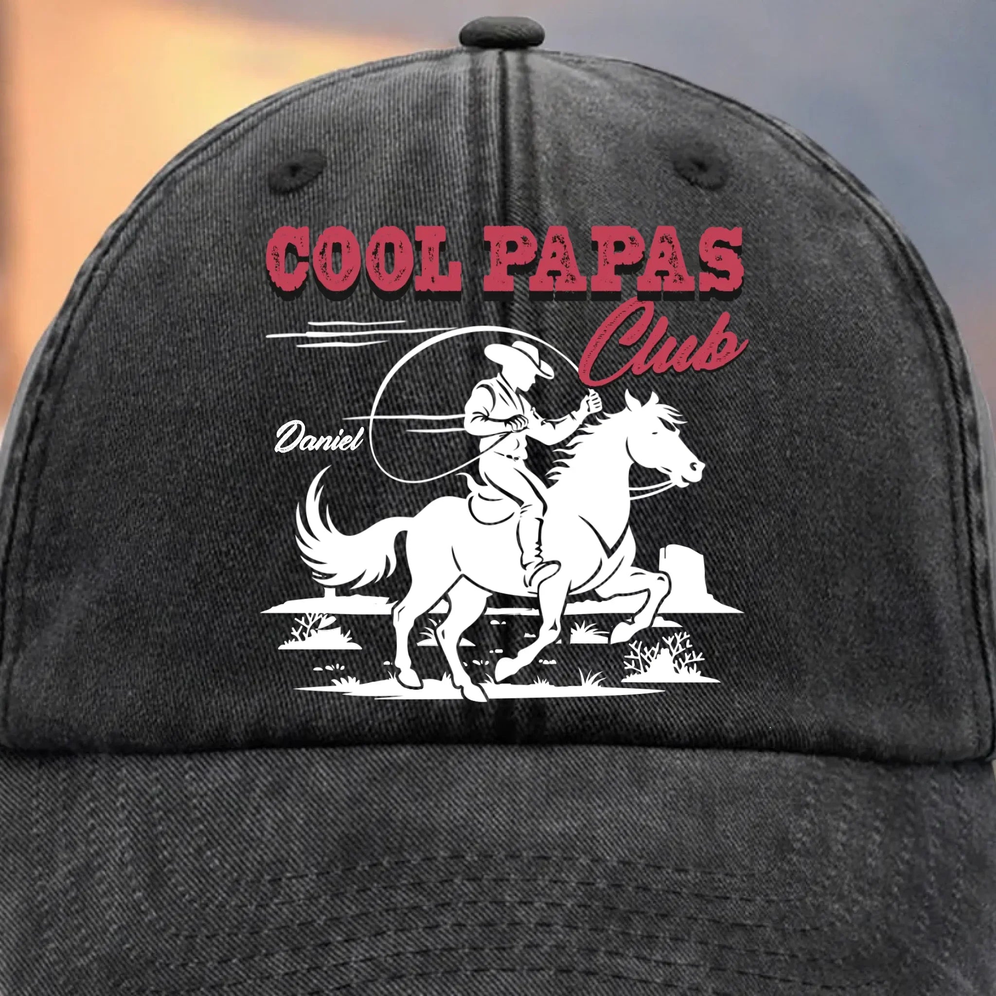 Custom Vintage Washed Denim Baseball Cap - Personalized Birthday Gifts For Dad, Grandpa - Cool Papas Club