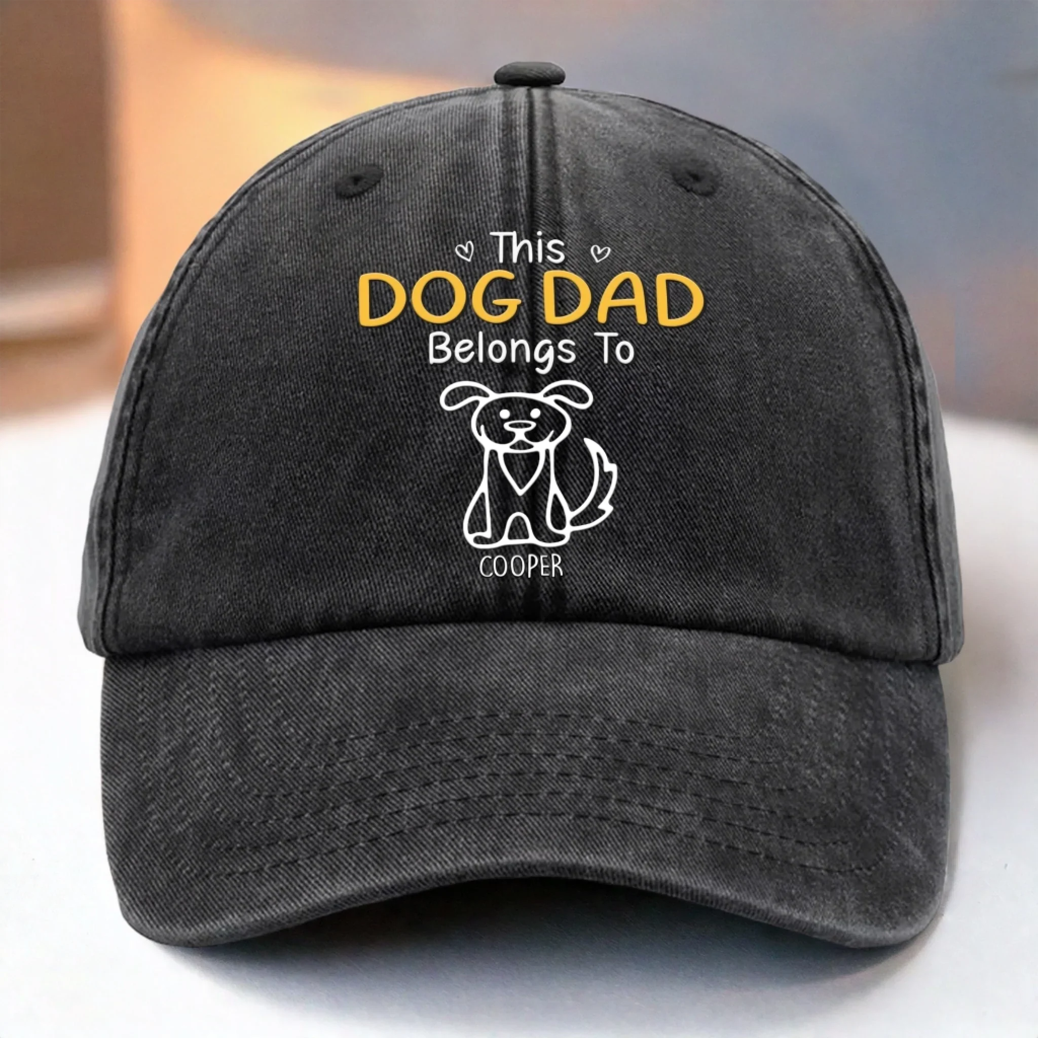 Custom Vintage Washed Denim Baseball Cap - Personalized Birthday Gifts For Dog Cat Lovers, Dog Dad And Mom, Cat Owners - Official Pup Parent