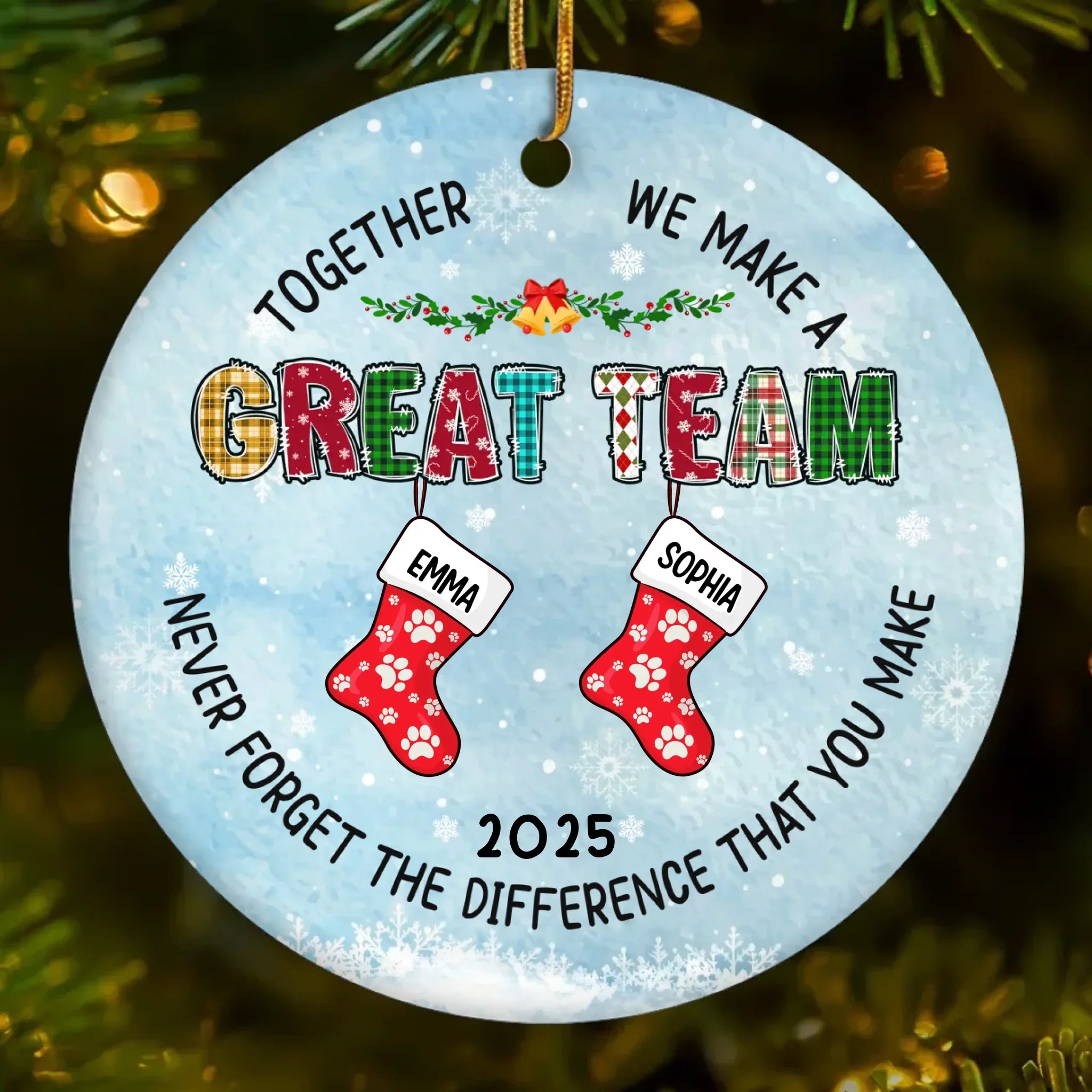 Custom Ceramic Ornament - Personalized Christmas Birthday Gifts For Coworker, Work Bestie - You Make Work Better