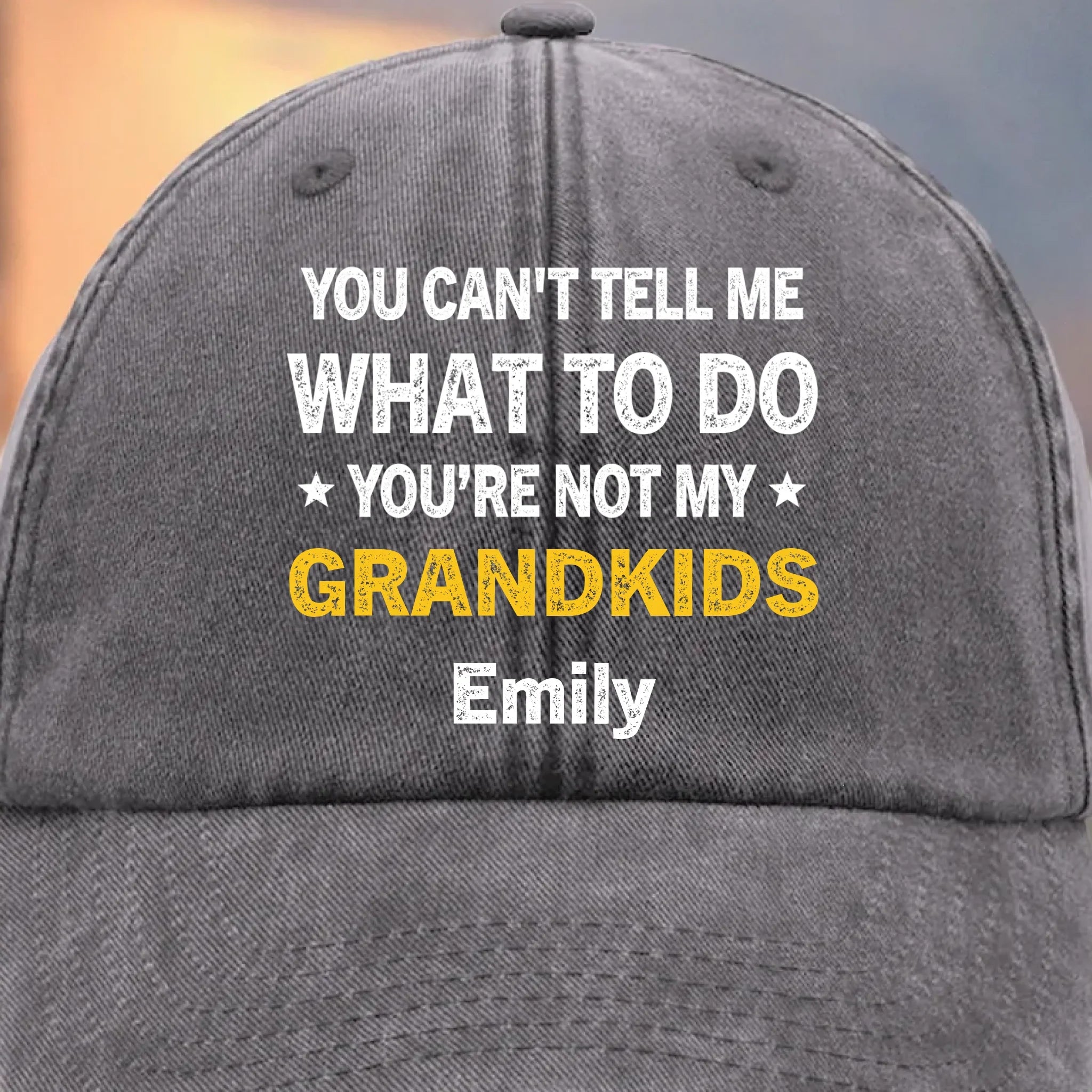 Custom Vintage Washed Denim Baseball Cap - Personalized Birthday Gifts For Dad, Grandpa - Our Days Glow With You