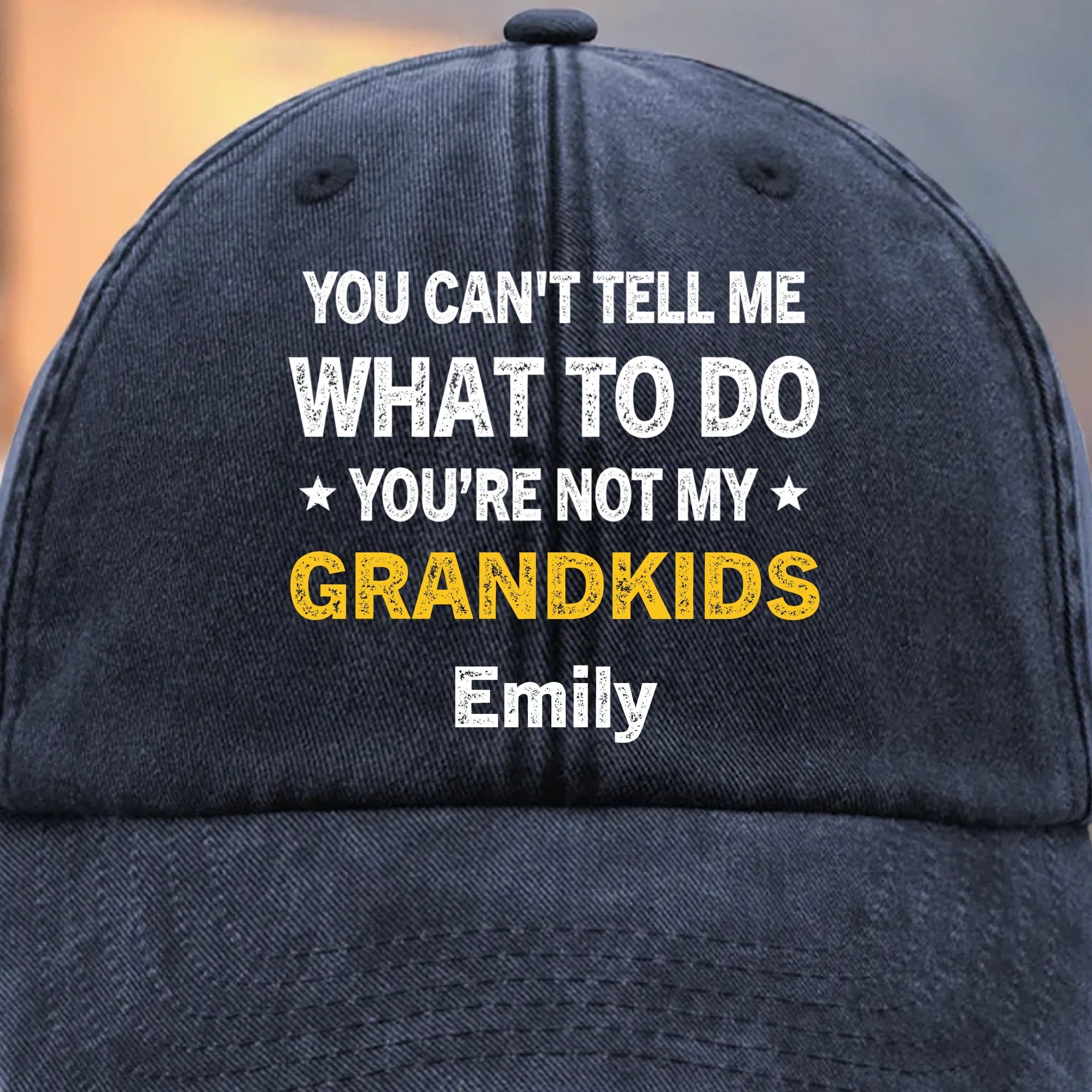 Custom Vintage Washed Denim Baseball Cap - Personalized Birthday Gifts For Dad, Grandpa - Our Days Glow With You