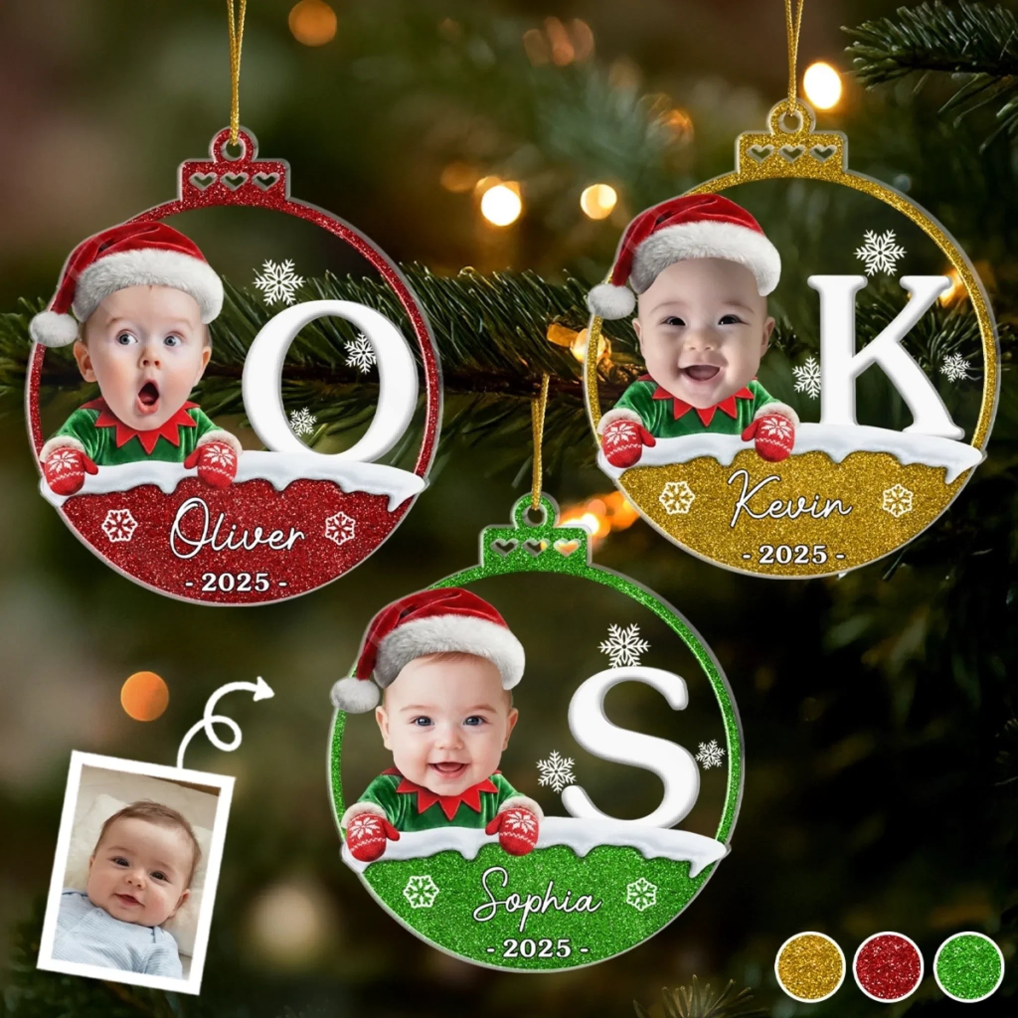 Custom Photo Acrylic Ornament - Personalized Christmas Birthday Gifts For Kids - Joy To My Little Star