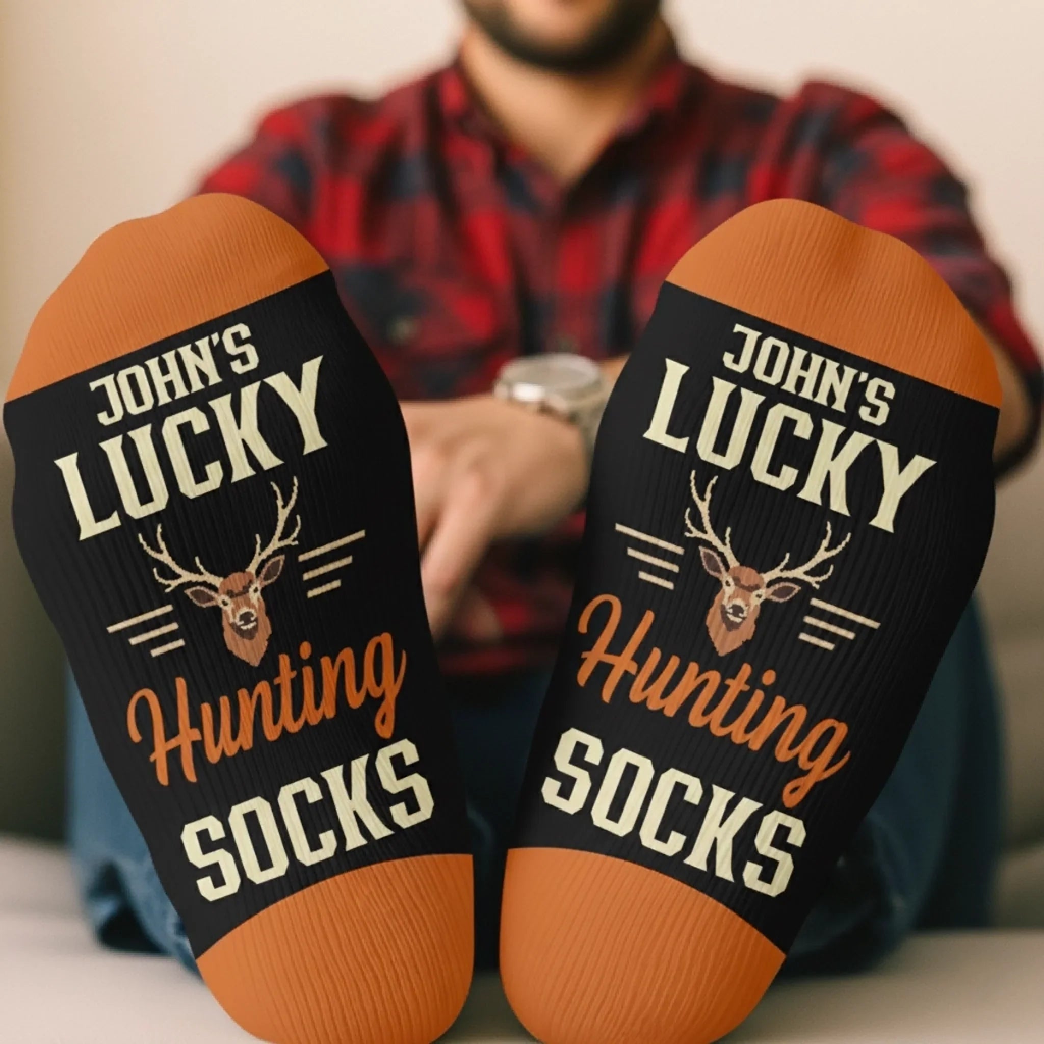 Custom Crew Socks - Personalized Christmas Birthday Hunting Gifts For Hunters - Hunting Is My Therapy