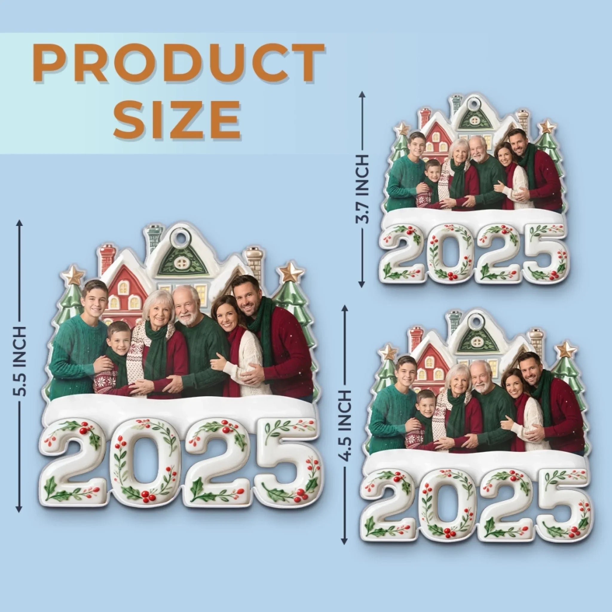 Custom Photo Acrylic Ornament - Personalized Christmas Birthday Gifts For Mom, Dad, Brother, Sister, Kids - Happiness Is In This Moment
