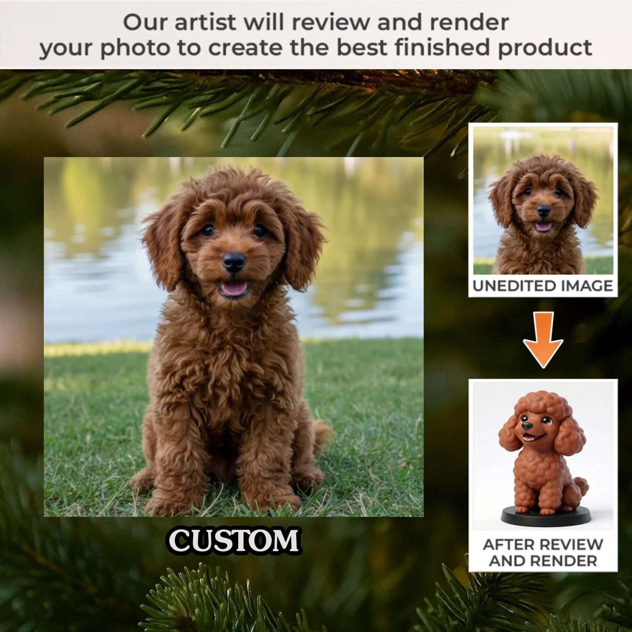 Custom Photo Poodle Acrylic Ornament - Personalized Christmas Birthday Gifts For Dog Cat Lovers, Dog Dad And Mom, Cat Owners - Cuteness Overload On The Tree