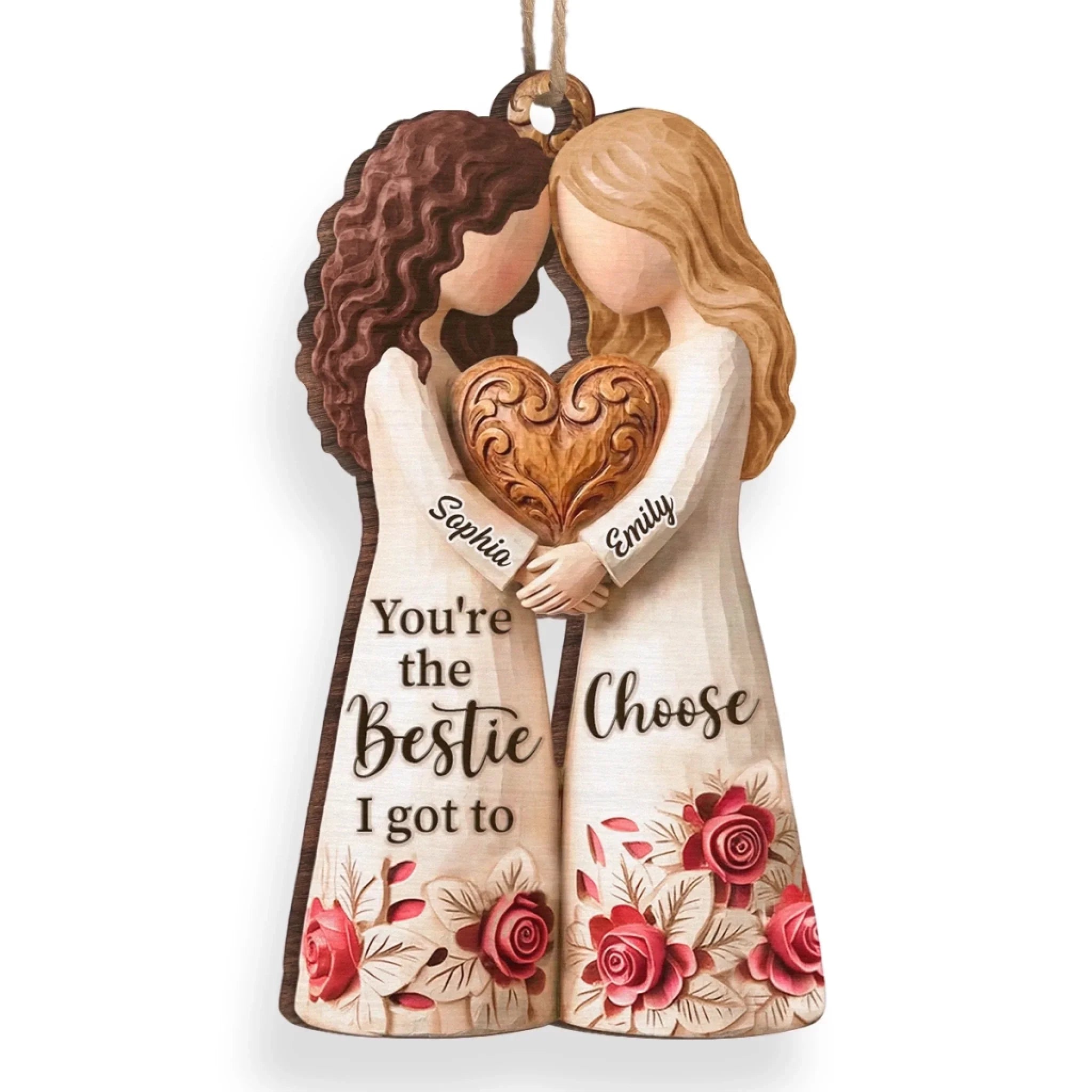 Custom Wood Ornament - Personalized Best Friend Christmas Birthday Gifts For Women, Besties, Sisters, BFF - Bright Days Ahead