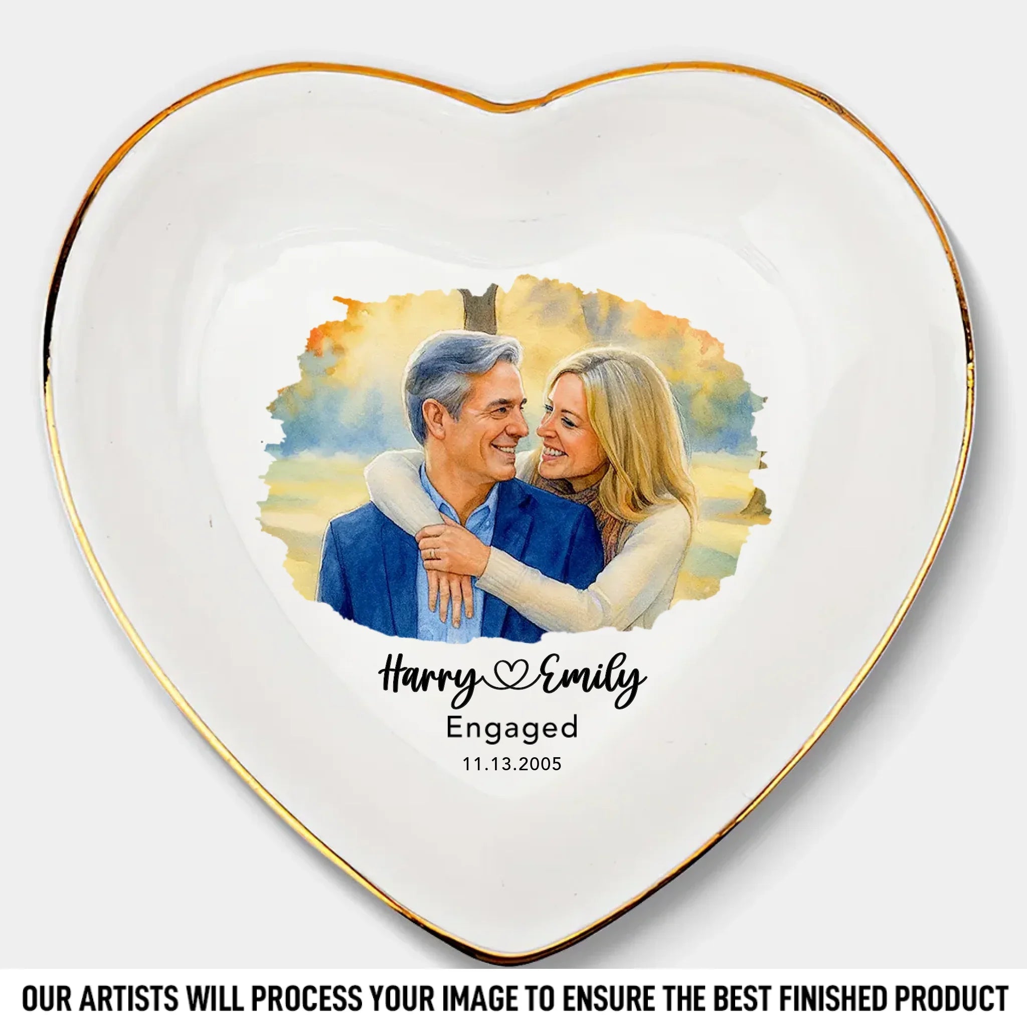 Custom Photo Jewelry Dish - Personalized Anniversary Wedding Gifts For Husband And Wife, Him And Her - Growing Love Through Every Season