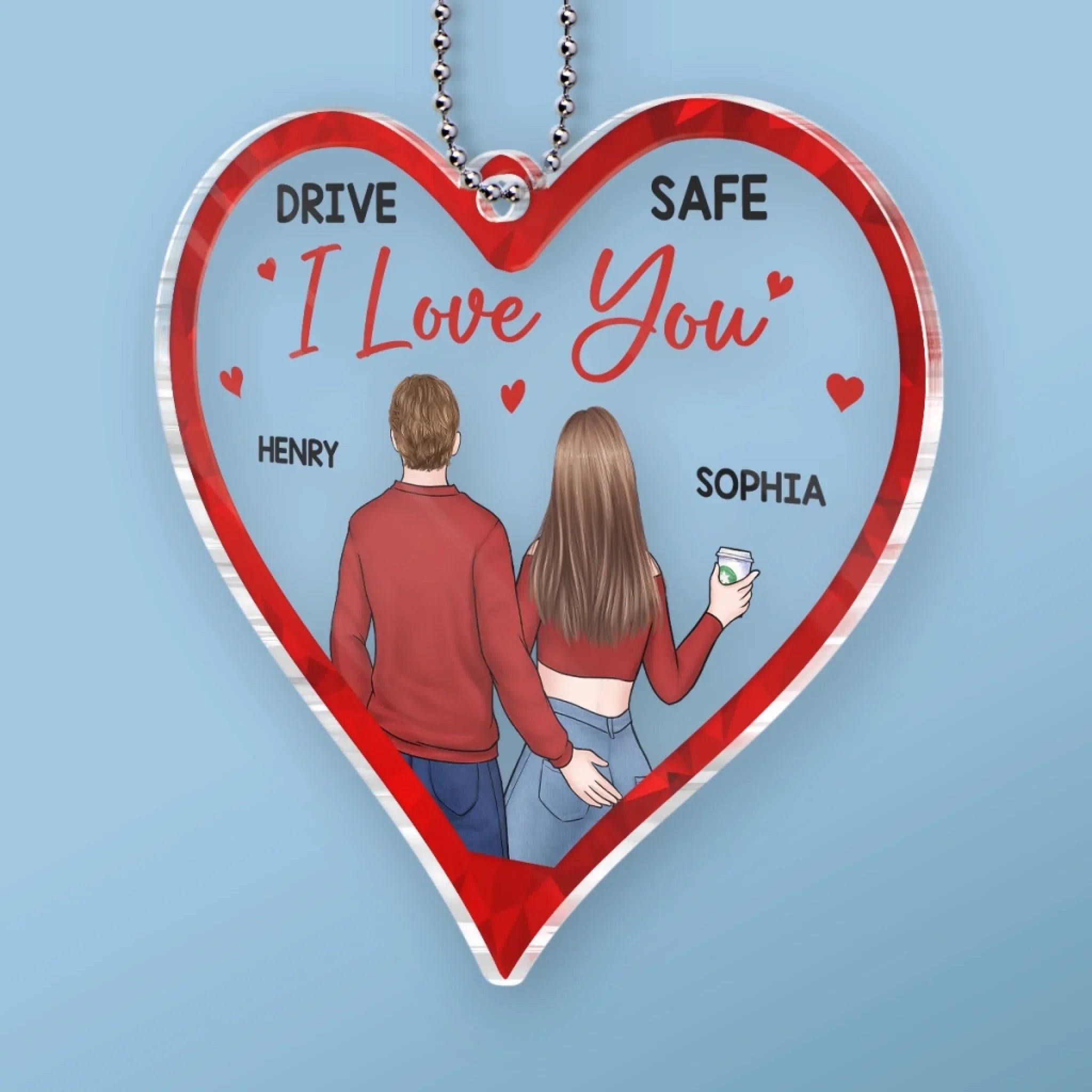 Custom Acrylic Car Ornament - Personalized Anniversary Wedding Gifts For Husband And Wife, Him And Her - Still Falling For You Daily