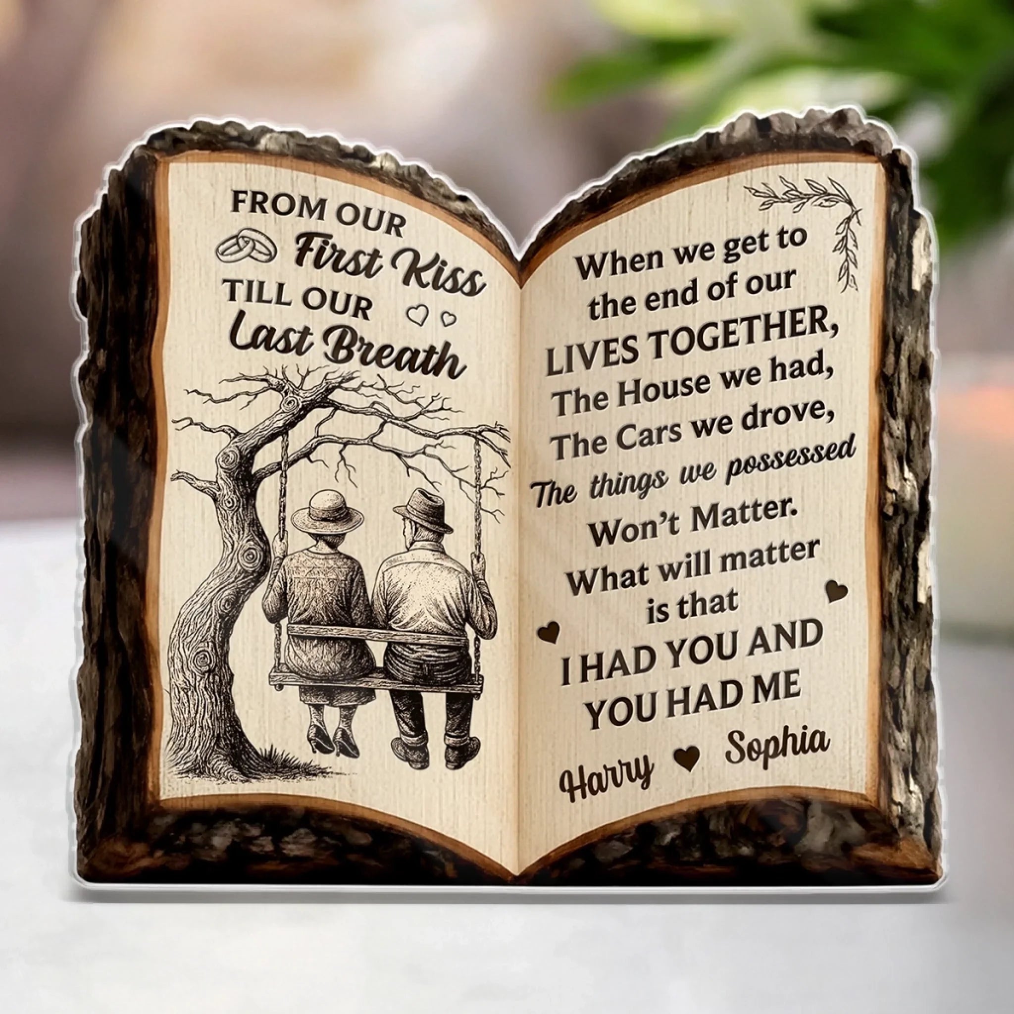 Custom Acrylic Plaque - Personalized Anniversary Wedding Gifts For Husband And Wife, Him And Her - The Story Of Us