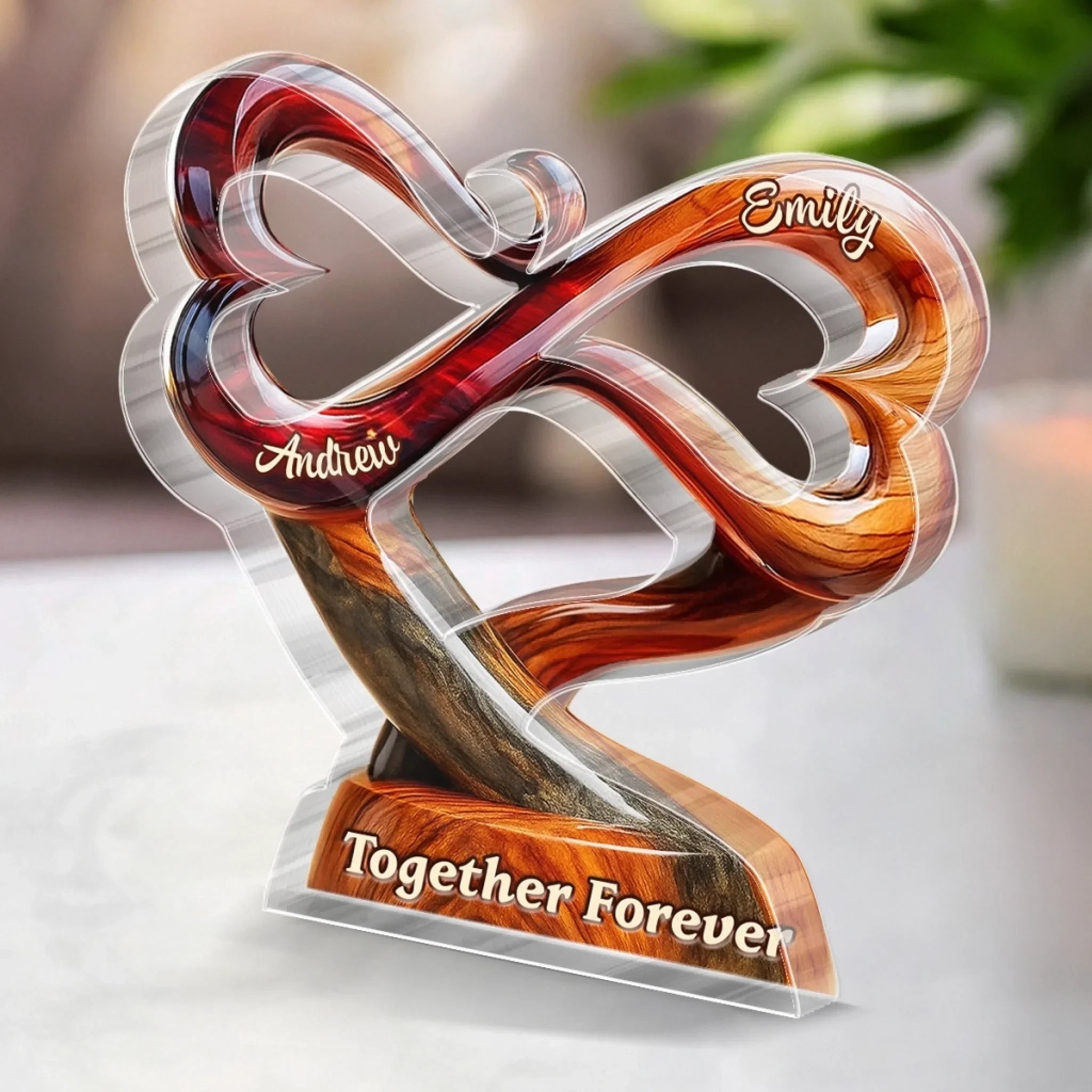 Custom Acrylic Plaque - Personalized Anniversary Wedding Gifts For Husband And Wife, Him And Her - Our Love Stays Steady Strong