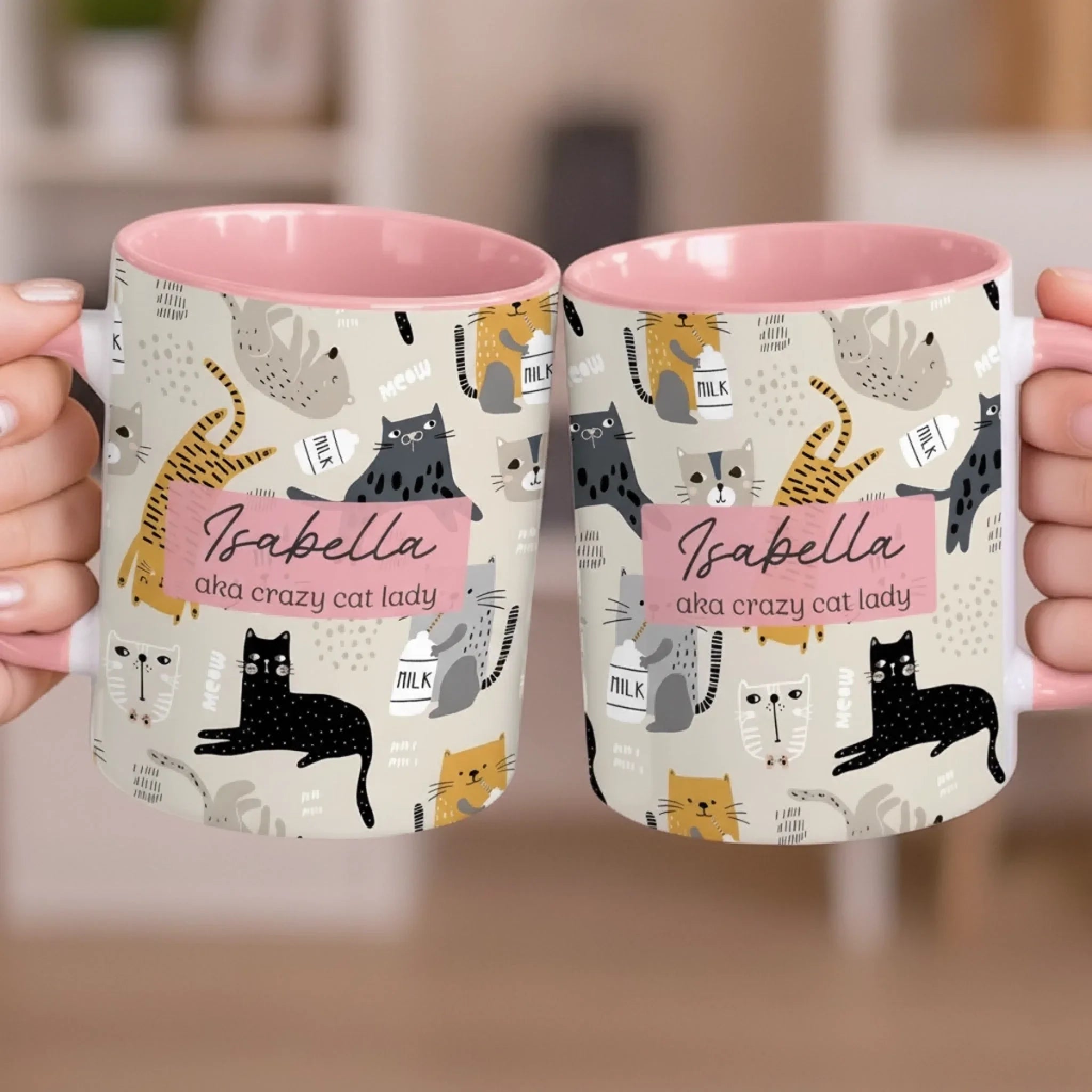 Custom Accent Mug - Personalized Birthday Gifts For Cat Lovers, Cat Mom And Dad - Professional Meow Translator