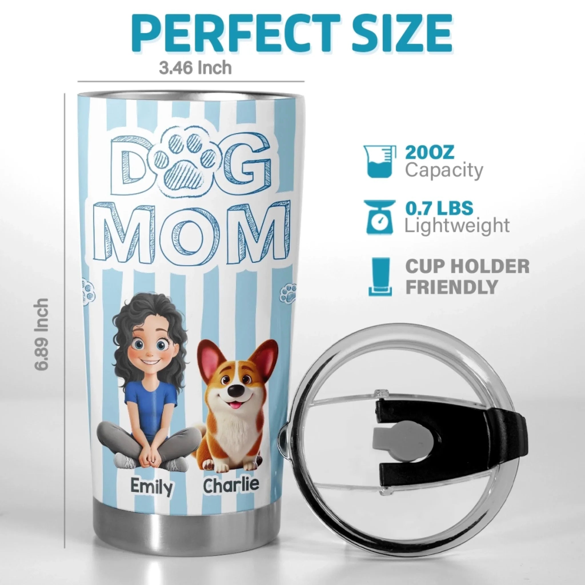 Custom Tumbler - Personalized Birthday Gifts For Dog Cat Lovers, Dog Dad And Mom, Cat Owners - Mom Of A Good Boy