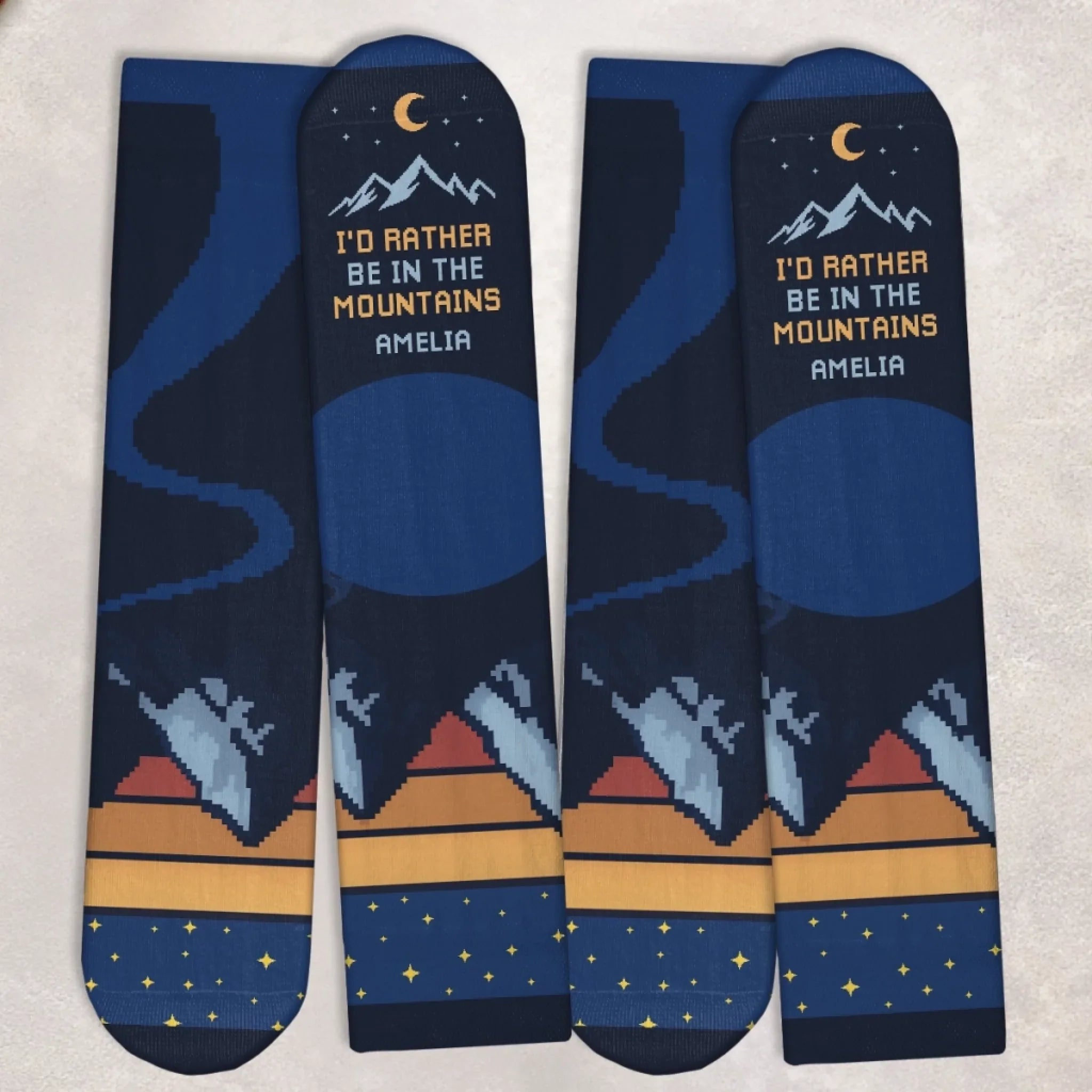 Custom Crew Socks - Personalized Birthday Camping Gifts For Campers - Seek The Journey, Not The Destination
