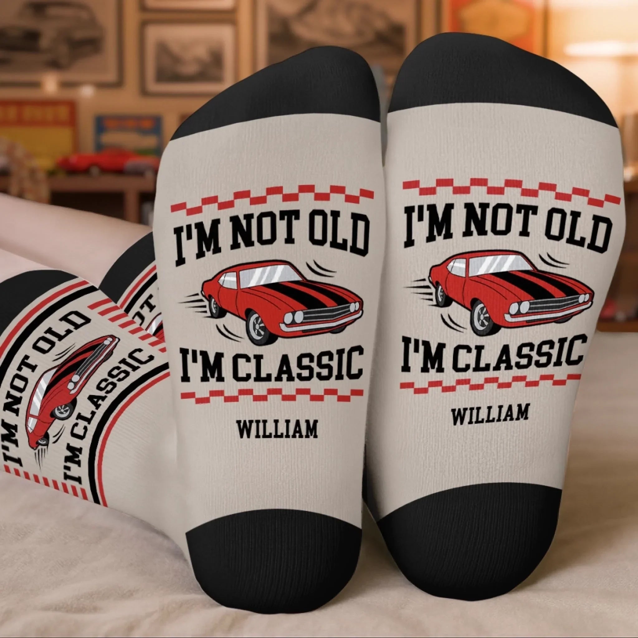 Custom Crew Socks - Personalized Birthday Gifts For Father, Best Friends, Husband - Vintage But Savage