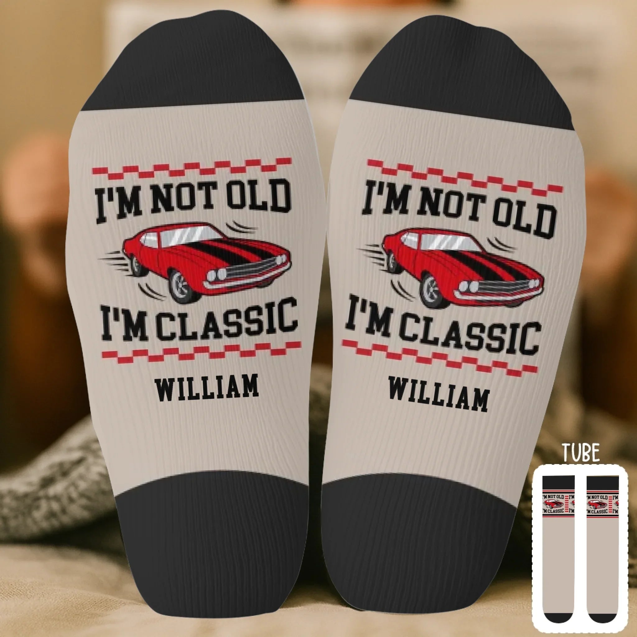 Custom Crew Socks - Personalized Birthday Gifts For Father, Best Friends, Husband - Vintage But Savage