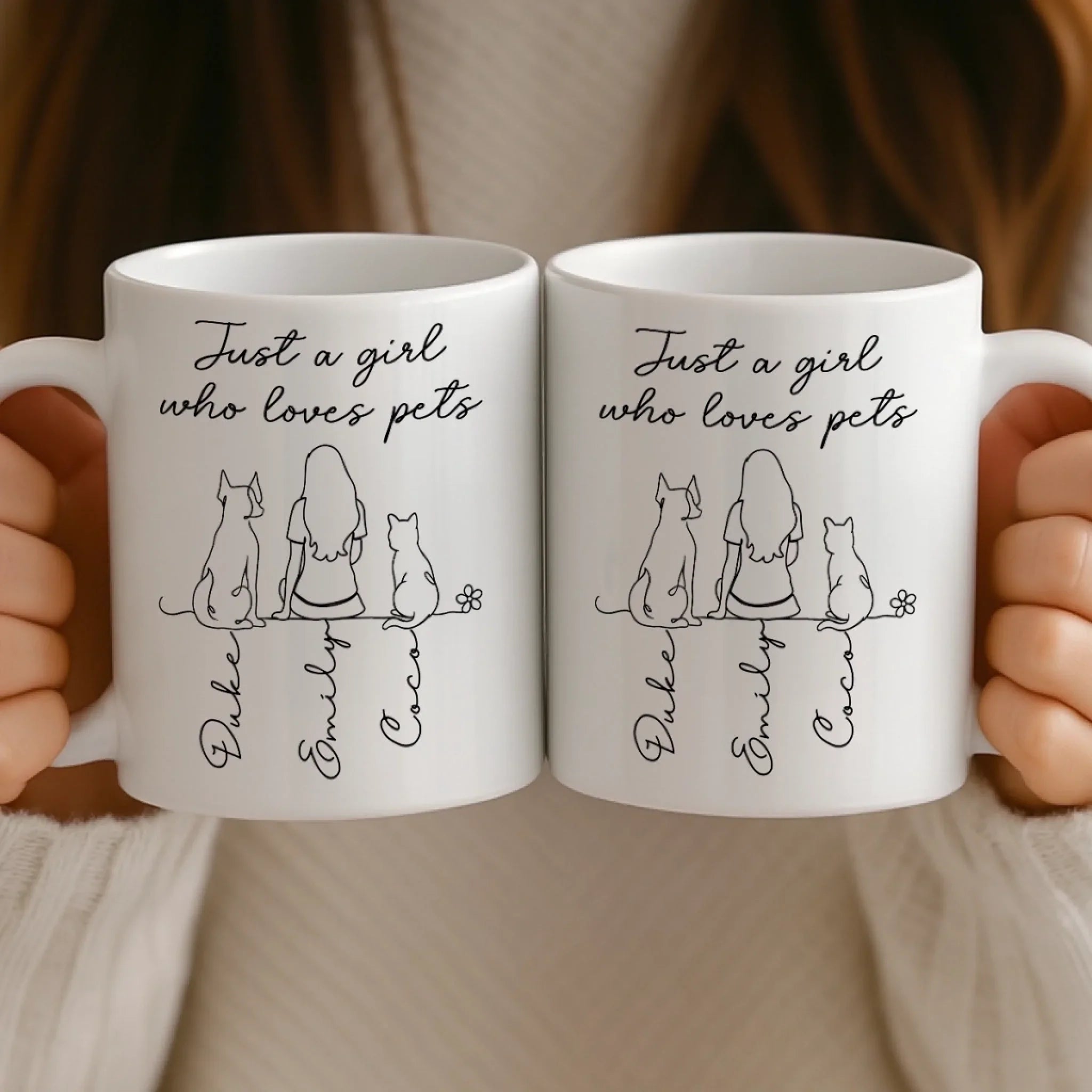 Custom Mug - Personalized Birthday Gifts For Dog Cat Lovers, Dog Dad And Mom, Cat Owners - My Pets My Happiness
