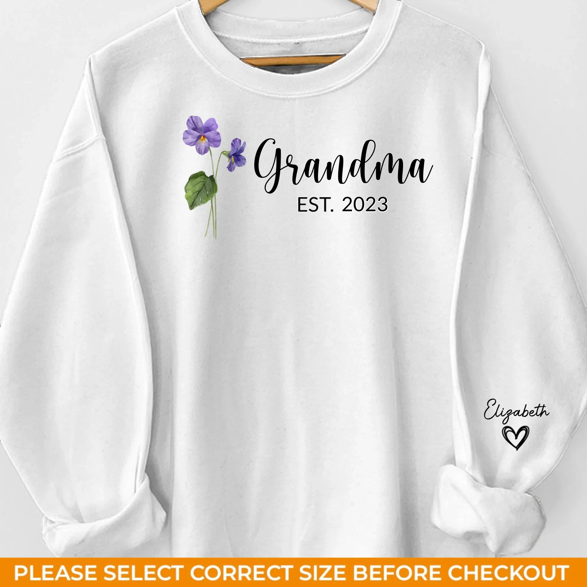 Grandma Plants The Seeds Of Love That Bloom Forever - Family Personalized Custom Unisex Sweatshirt With Design On Sleeve - Gift For Mom, Grandma