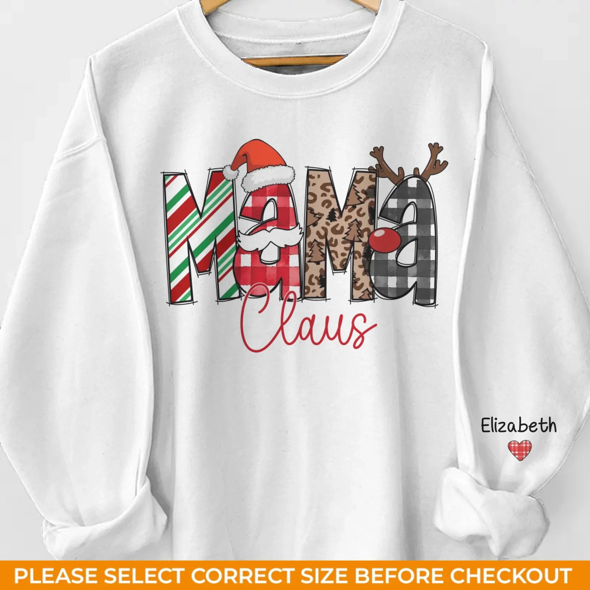 Grandma’s Love Shines Brightest At Christmas - Family Personalized Custom Unisex Sweatshirt With Design On Sleeve - Christmas Gift For Mom, Grandma
