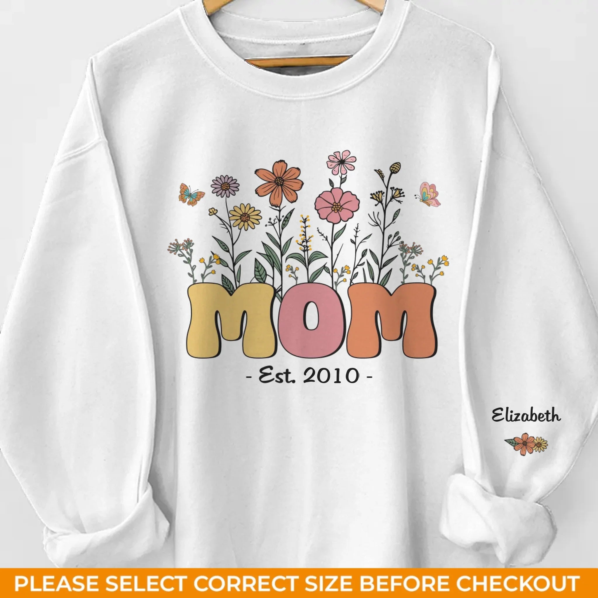 Mom, A Garden Of Love - Family Personalized Custom Unisex Sweatshirt, Hoodie With Design On Sleeve - Mother's Day, Gift For Mom, Grandma