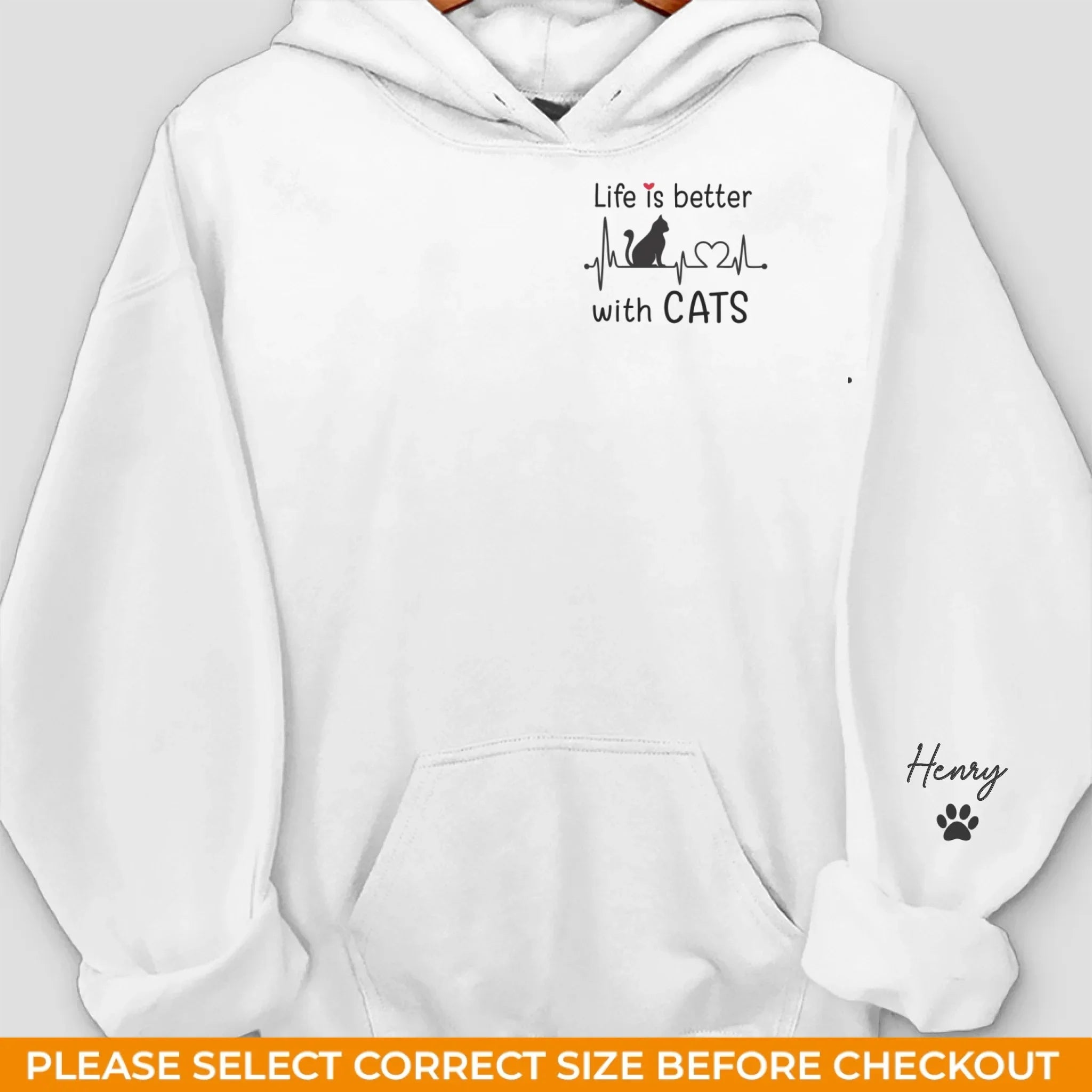 Custom Unisex Sweatshirt, Hoodie With Design On Sleeve - Personalized Christmas Birthday Gifts For Cat Lovers, Cat Mom And Dad - My Therapist Has Whiskers