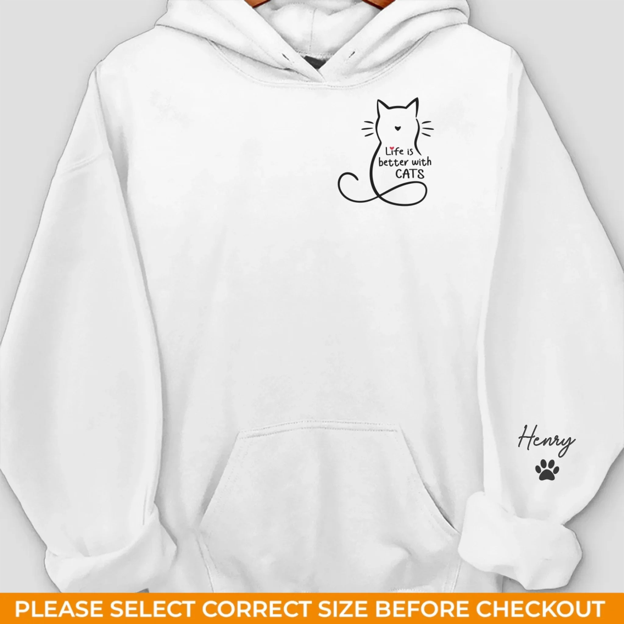 Custom Unisex Sweatshirt, Hoodie With Design On Sleeve - Personalized Christmas Birthday Gifts For Cat Lovers, Cat Mom And Dad - Home Smells Like Cat Fur