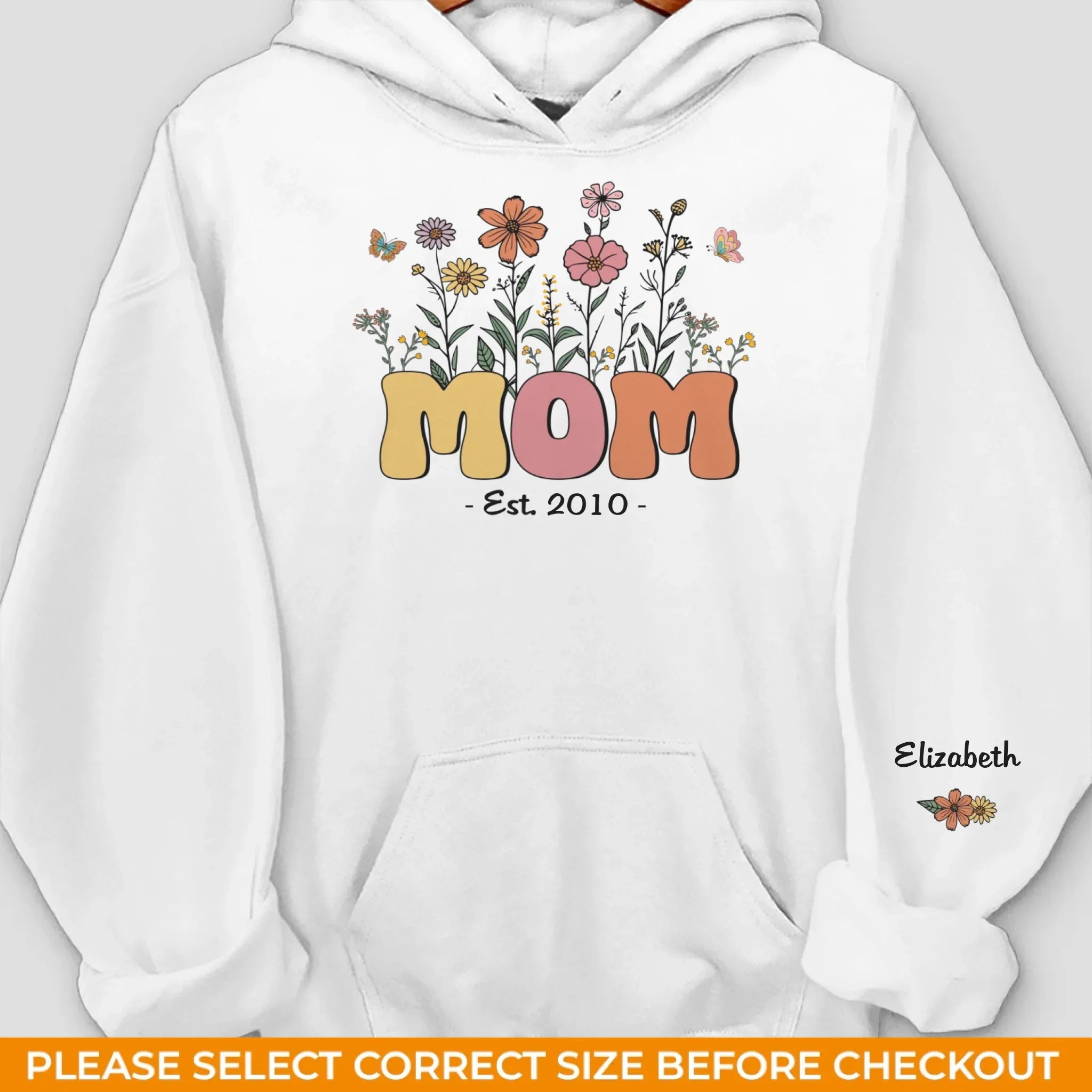 Mom, A Garden Of Love - Family Personalized Custom Unisex Sweatshirt, Hoodie With Design On Sleeve - Mother's Day, Gift For Mom, Grandma