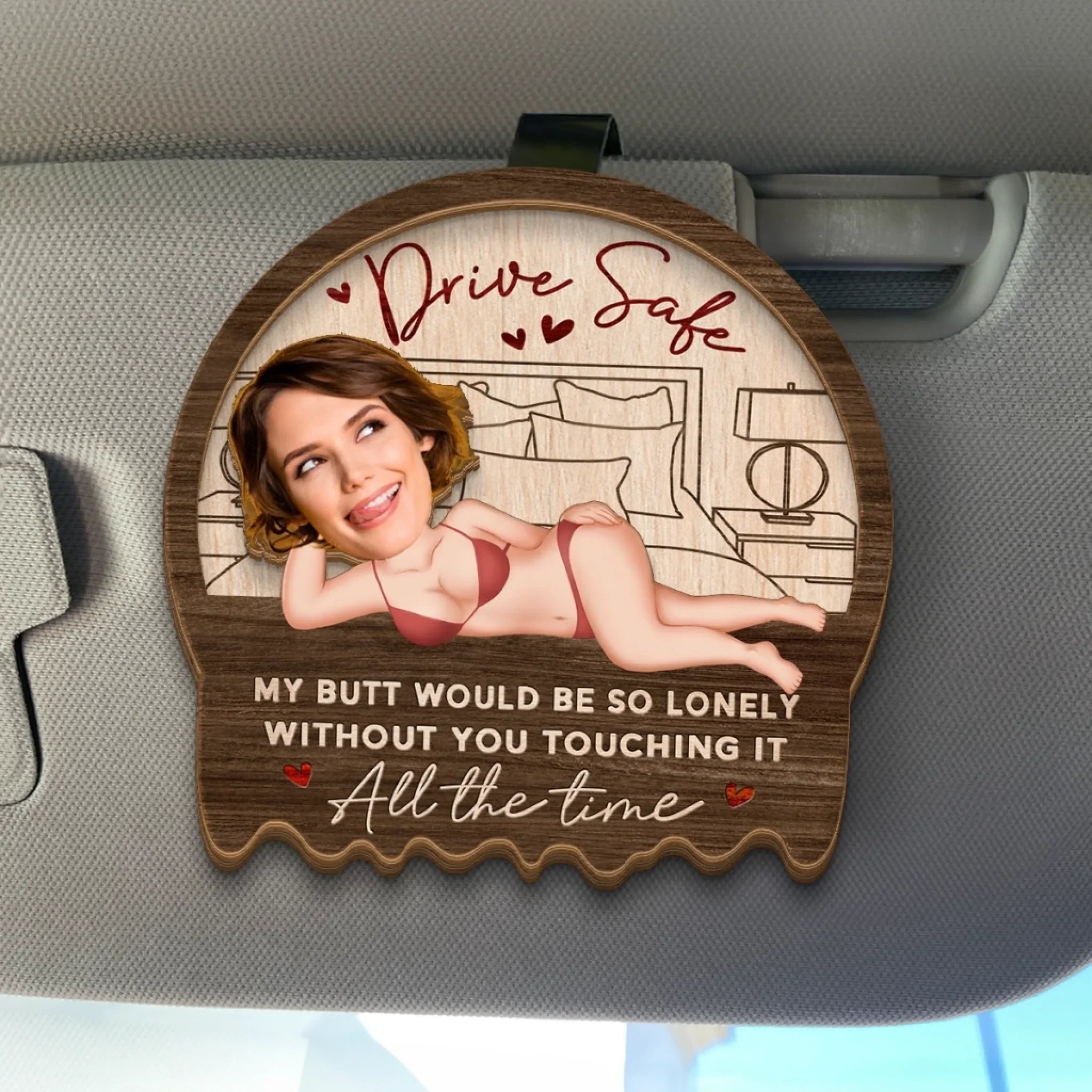 Custom Photo Car Visor Clip - Personalized Anniversary Wedding Gifts For Husband And Wife, Him And Her - Still Arguing Still Loving