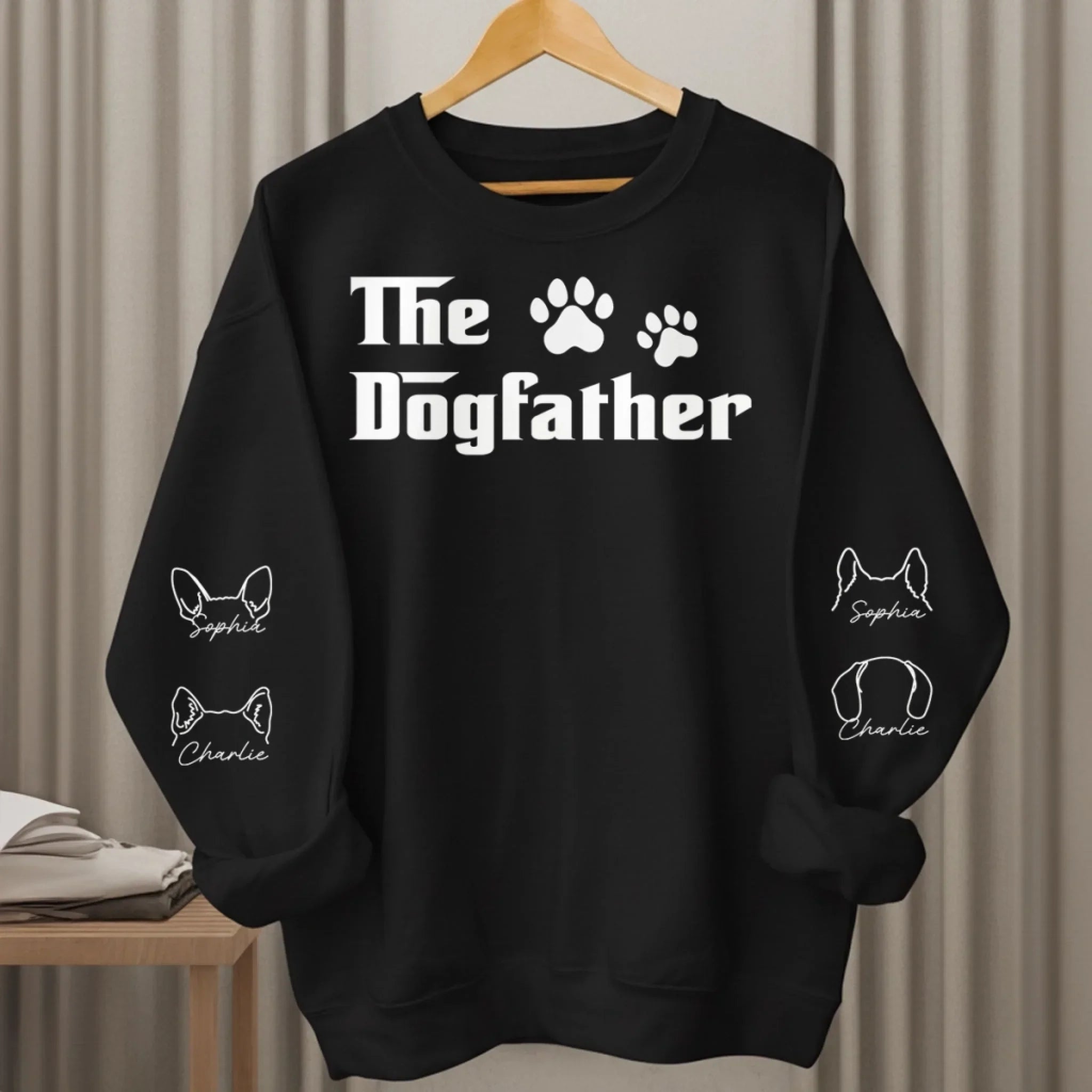 Custom Unisex Sweatshirt, Hoodie With Design On Sleeve - Personalized Birthday Gifts For Dog Lovers, Dog Dad And Mom - Born To Love Dogs