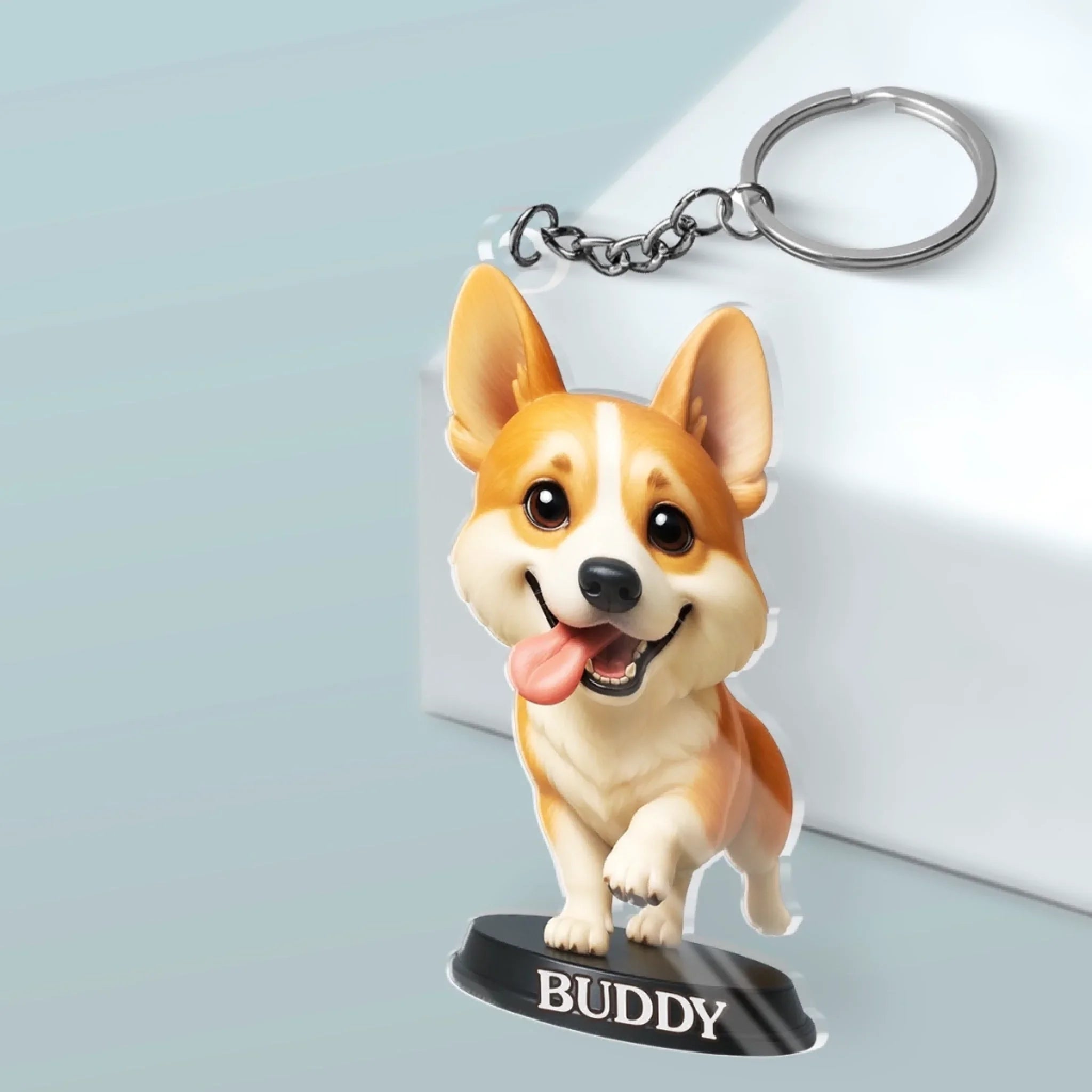 Custom Photo Shaped Acrylic Keychain - Personalized Birthday Gifts For Dog Cat Lovers, Dog Dad And Mom, Cat Owners - Pets Make Life Better