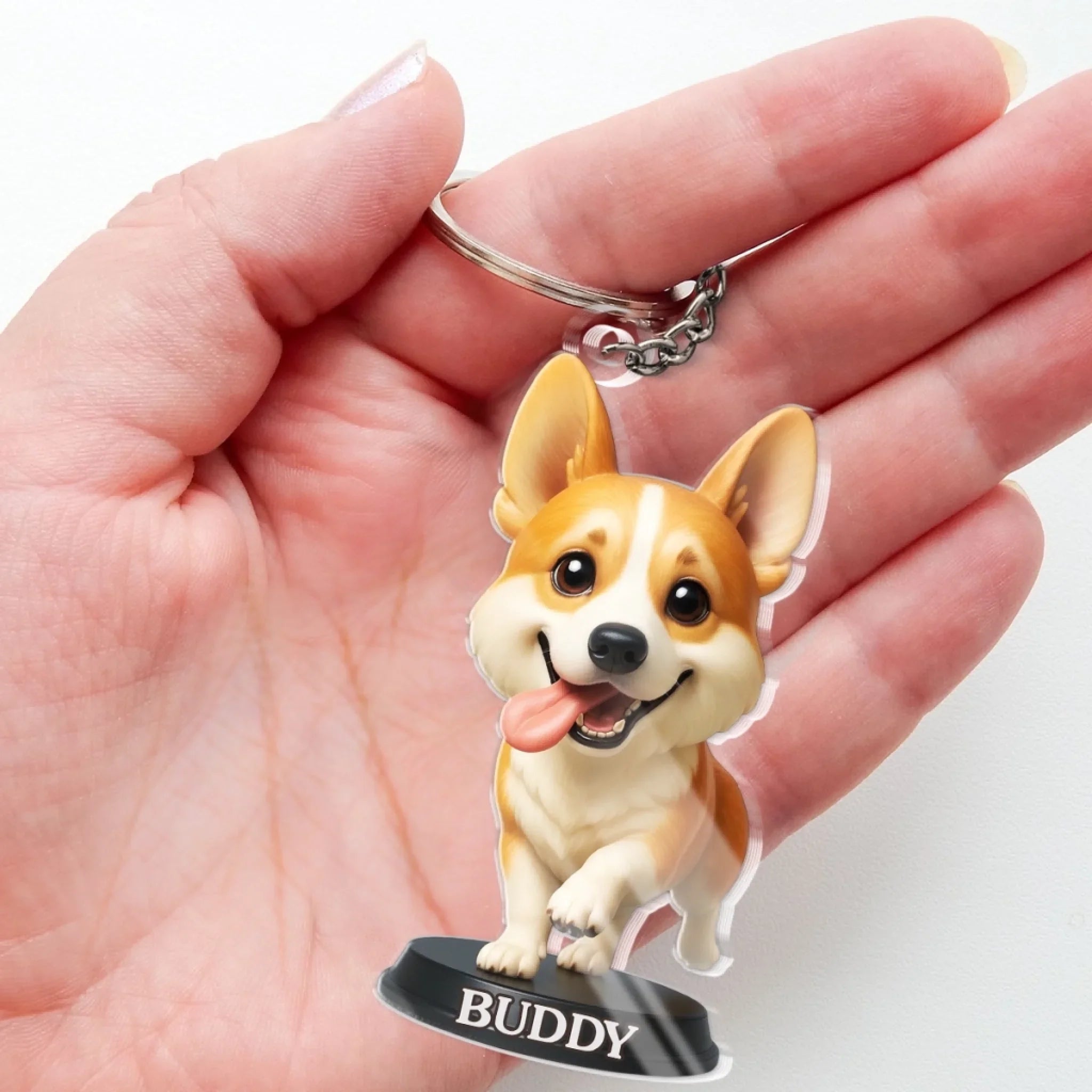 Custom Photo Shaped Acrylic Keychain - Personalized Birthday Gifts For Dog Cat Lovers, Dog Dad And Mom, Cat Owners - Pets Make Life Better