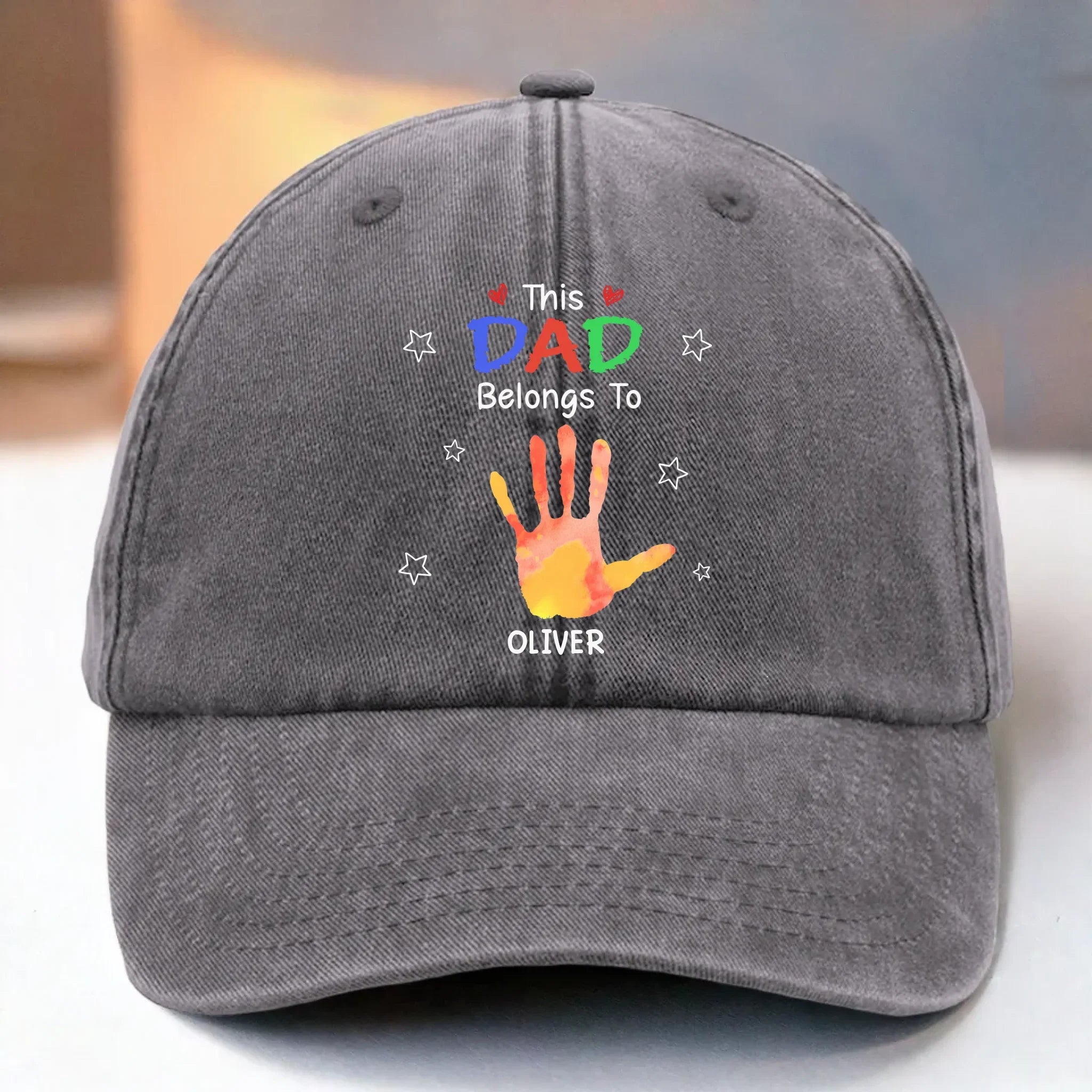 Custom Vintage Washed Denim Baseball Cap US - Personalized Birthday Gifts For Dad, Grandpa - Grandpa You Are Our Joy