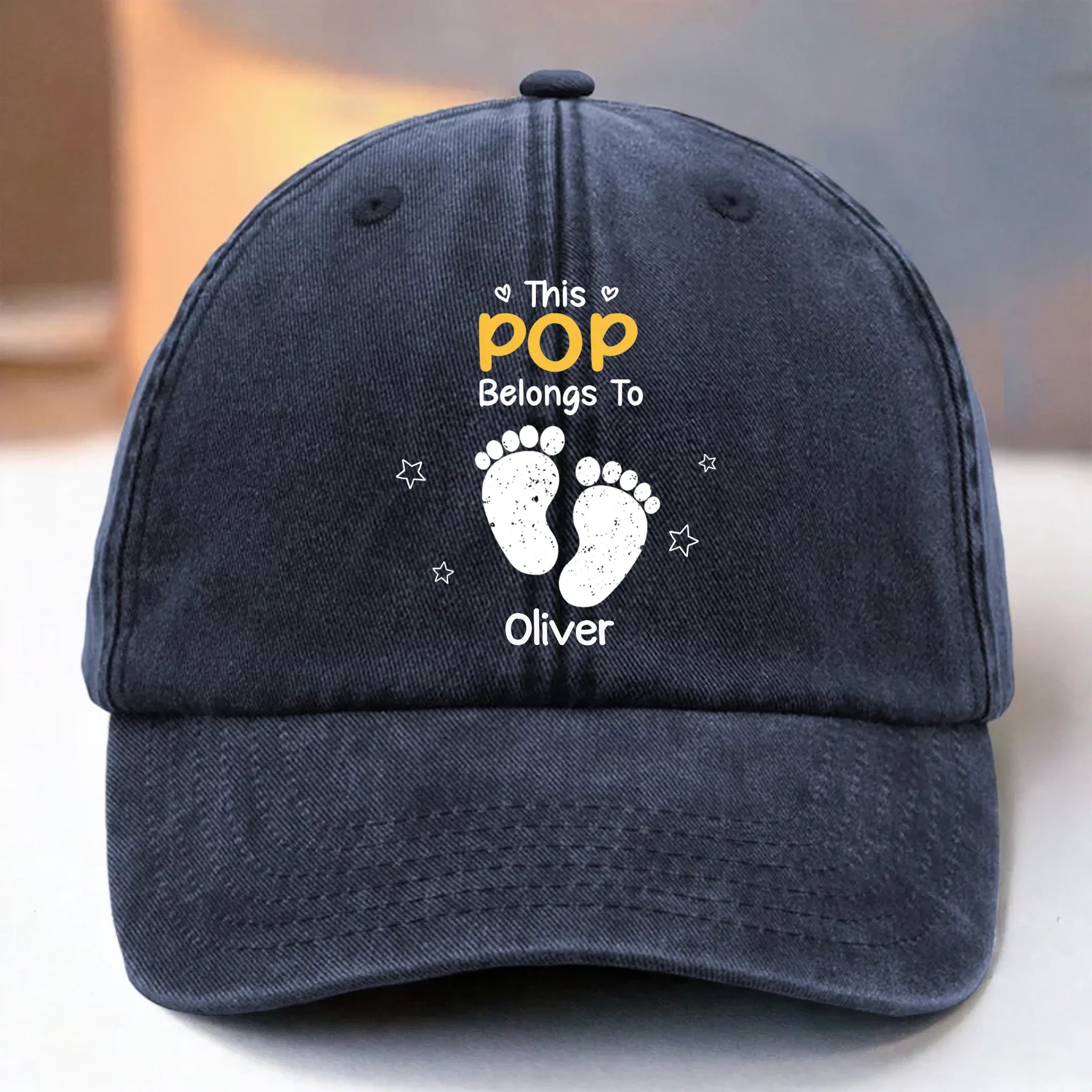 Custom Vintage Washed Denim Baseball Cap US - Personalized Birthday Gifts For Dad, Grandpa - My Dad My Forever Hero
