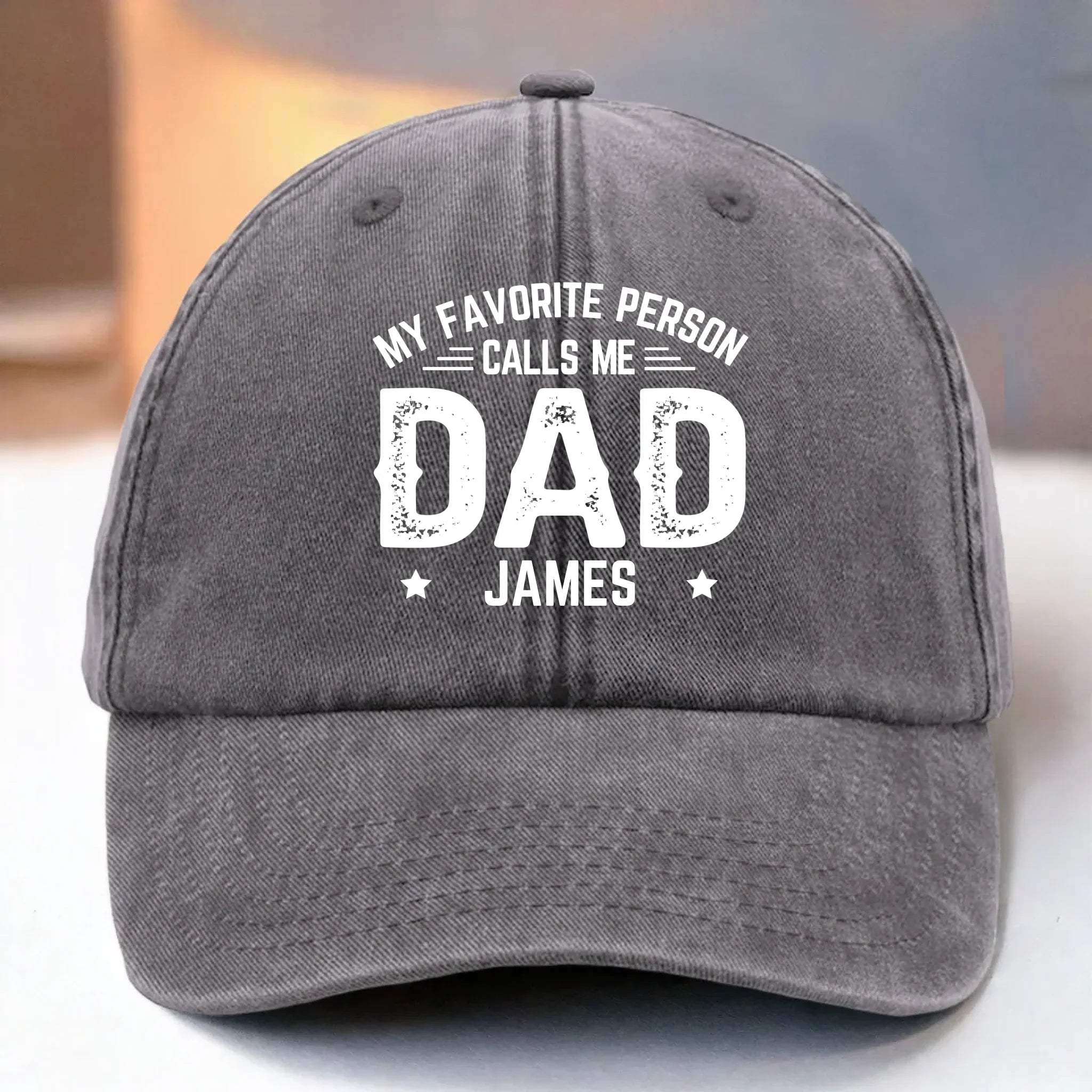 Custom Vintage Washed Denim Baseball Cap US - Personalized Birthday Gifts For Dad, Grandpa - Grandpa Makes Every Day Brighter