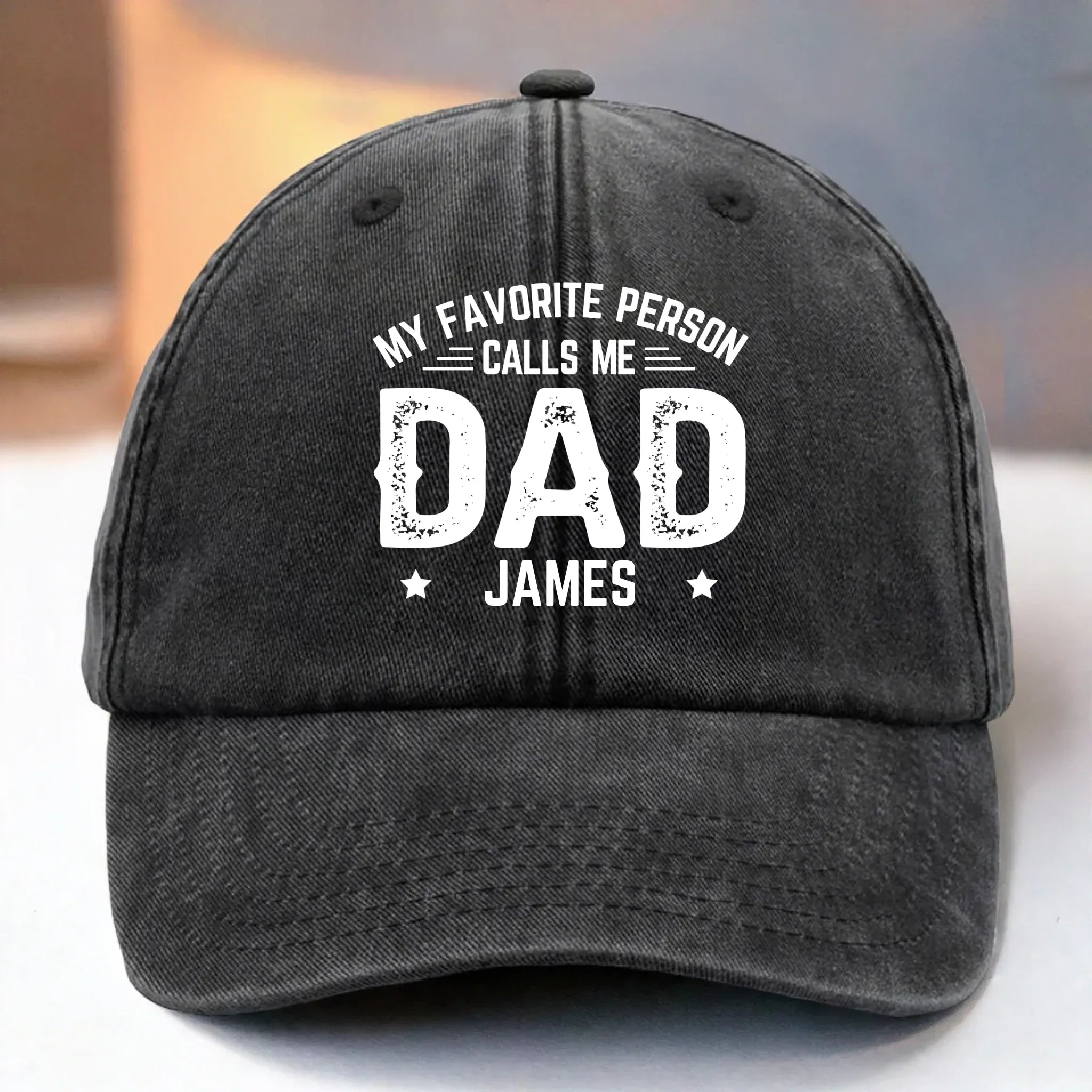 Custom Vintage Washed Denim Baseball Cap US - Personalized Birthday Gifts For Dad, Grandpa - Grandpa Makes Every Day Brighter
