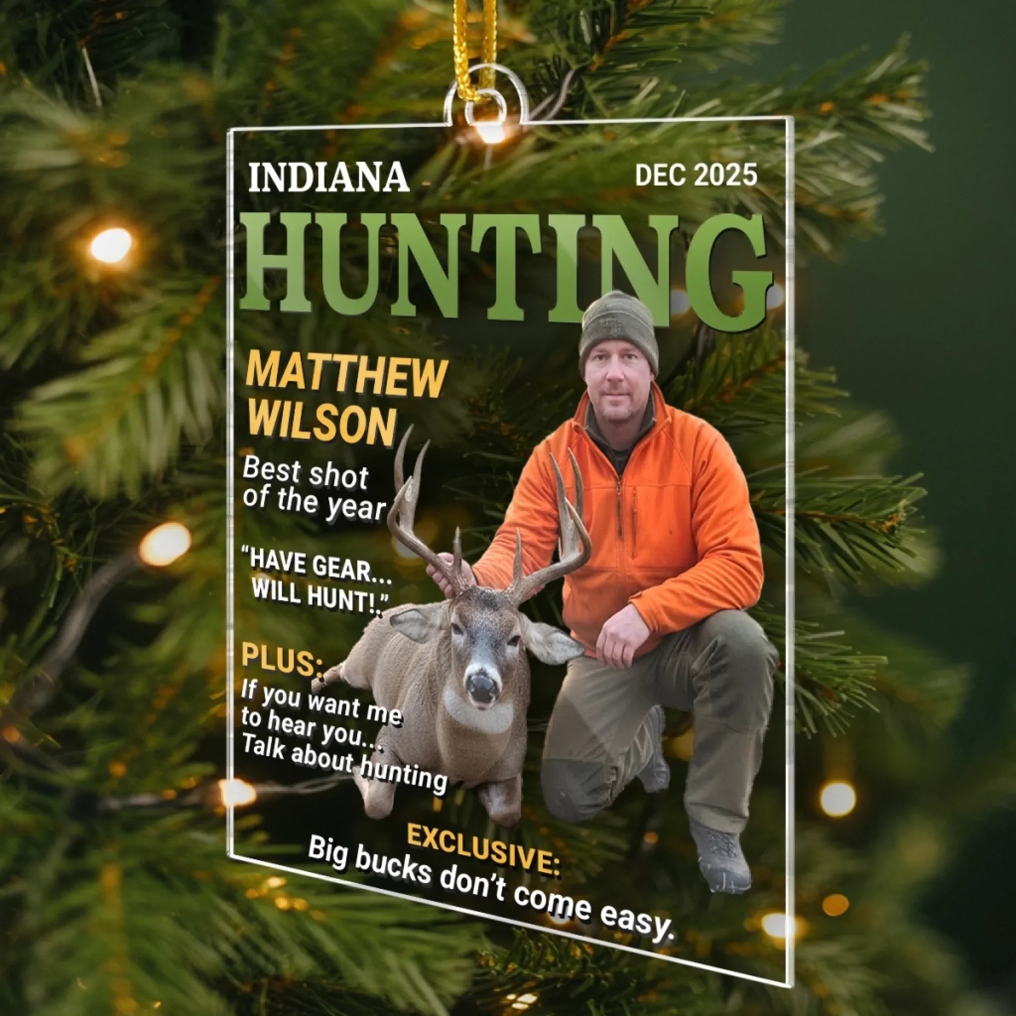 Custom Photo Magazine Acrylic Ornament - Personalized Christmas Birthday Hunting Gifts For Hunters - Buck Season Is My Reason
