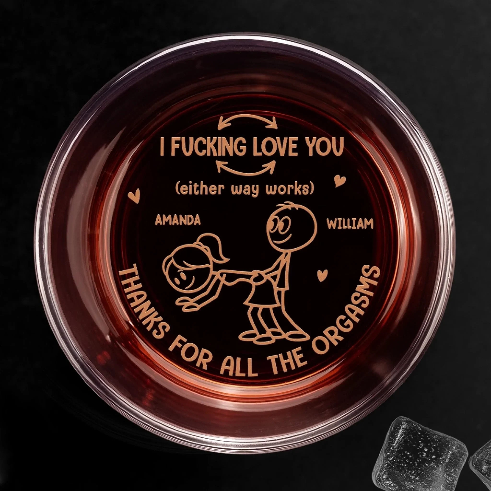 Custom Whiskey Glass - Personalized Anniversary Wedding Gifts For Husband And Wife, Him And Her, Wine, Bourbon, Whiskey Lovers - My Favorite Person Since Always