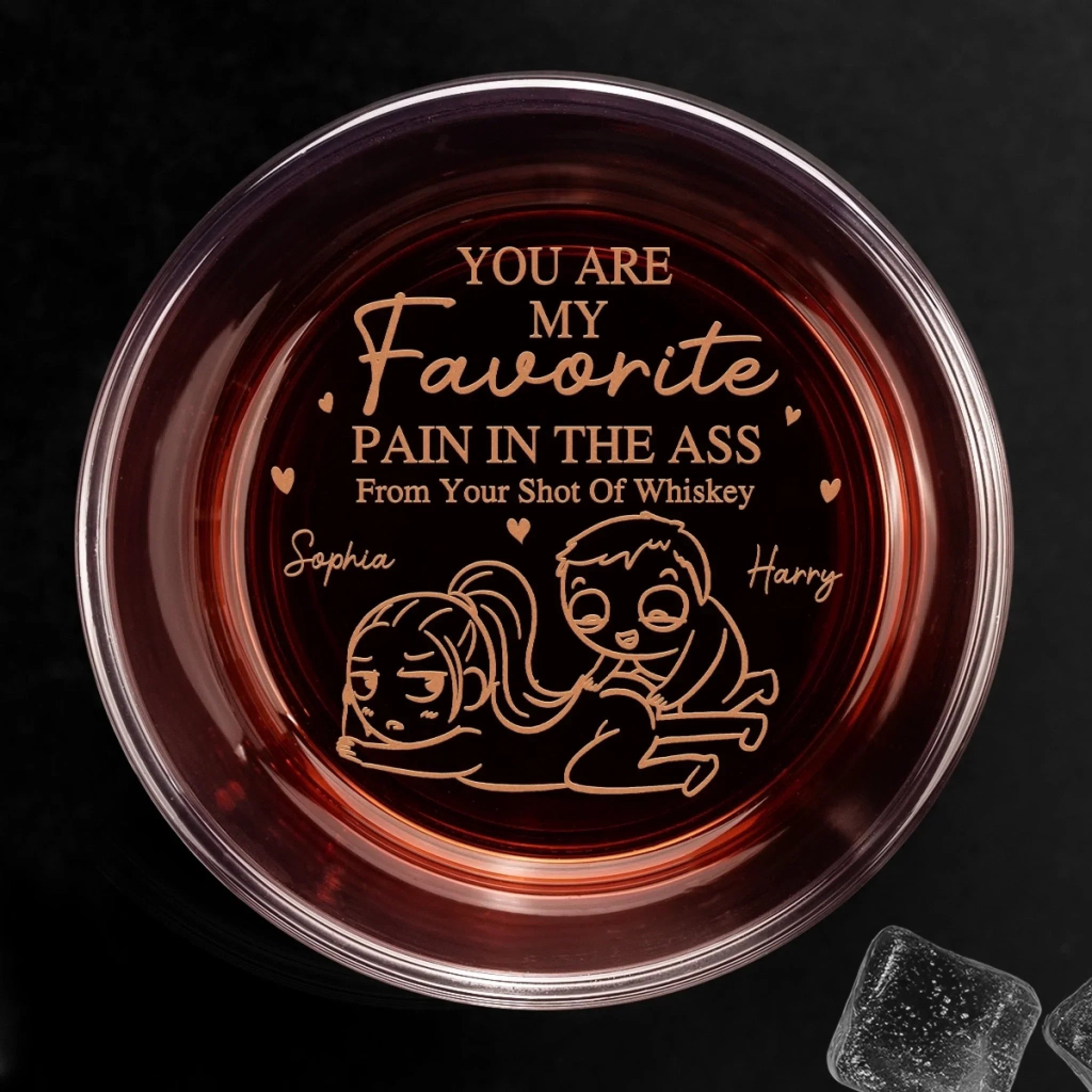 Custom Whiskey Glass - Personalized Anniversary Wedding Gifts For Husband And Wife, Him And Her, Wine, Bourbon, Whiskey Lovers - Laughing Loving Living With You
