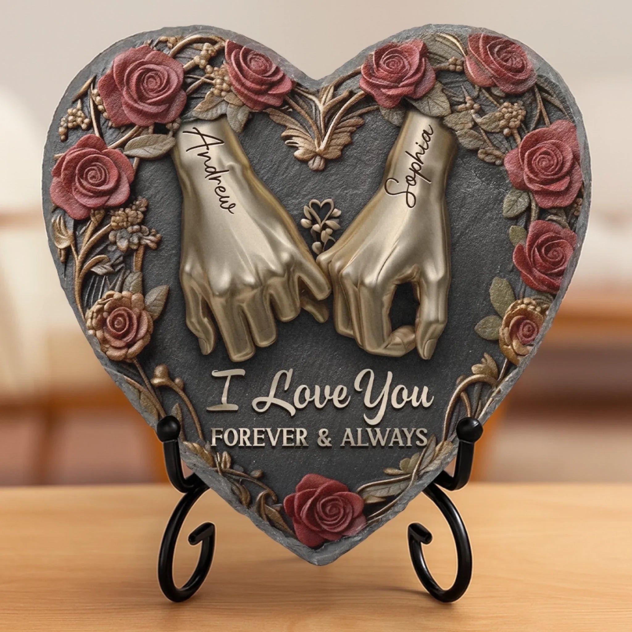 Custom Heart Shaped Memorial Stone - Personalized Anniversary Wedding Gifts For Husband And Wife, Him And Her - Still My Heart