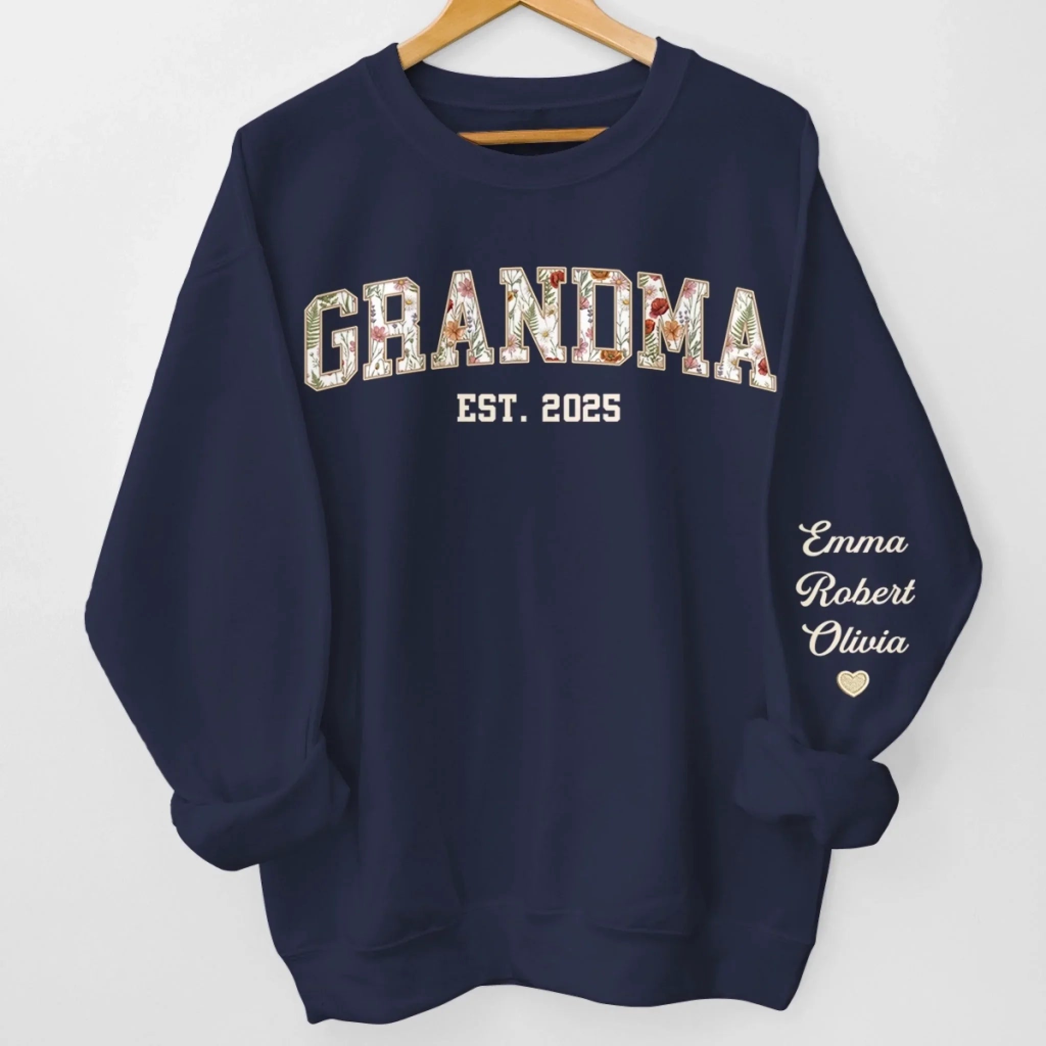 Custom Unisex Sweatshirt, Hoodie With Design On Sleeve - Personalized Birthday Gifts For Mom, Grandma - Wrapped In Your Warmth