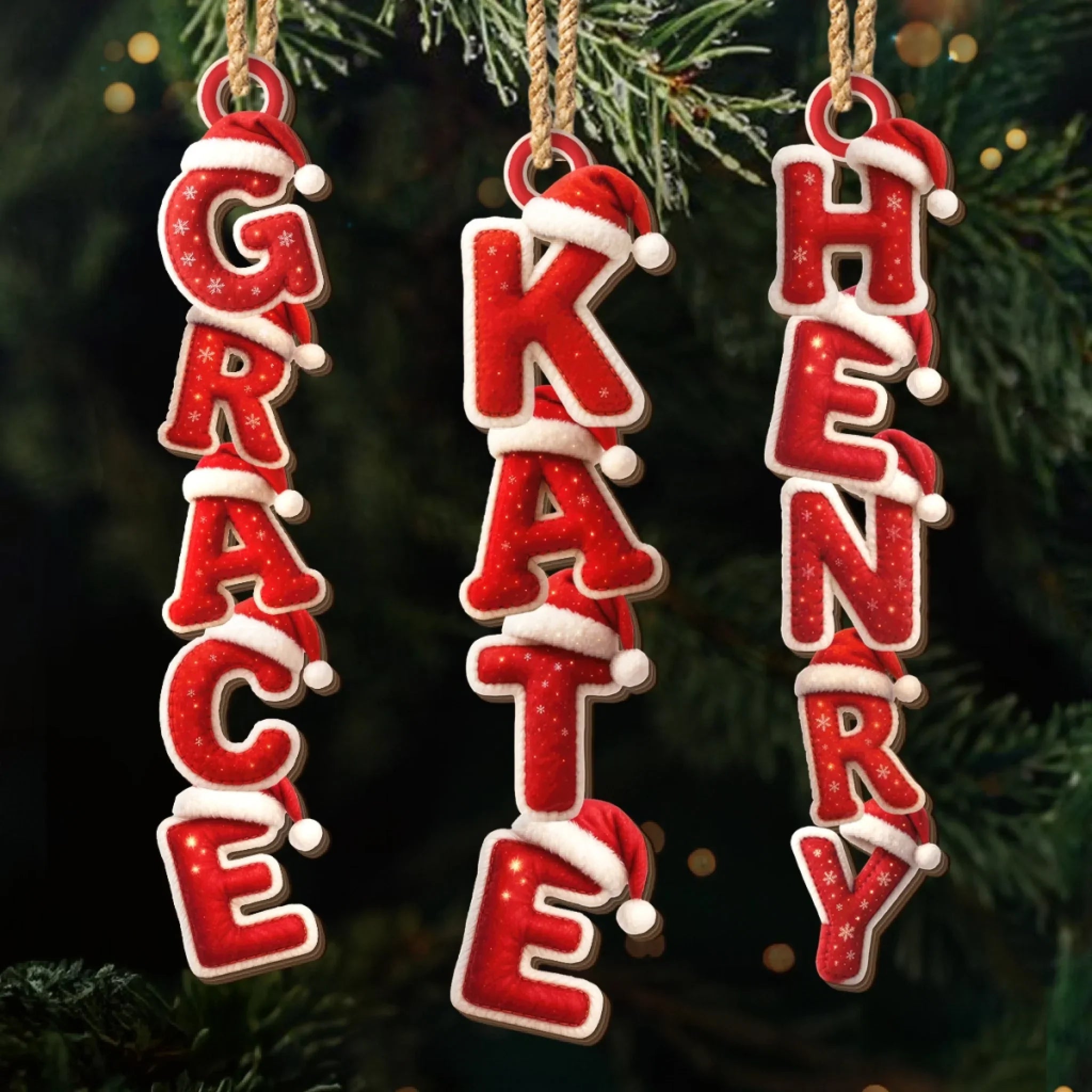 Custom Letter Wooden Ornament - Personalized Christmas Birthday Gifts For Mom, Dad, Brother, Sister, Kids - Built Of Names And Bound By Love
