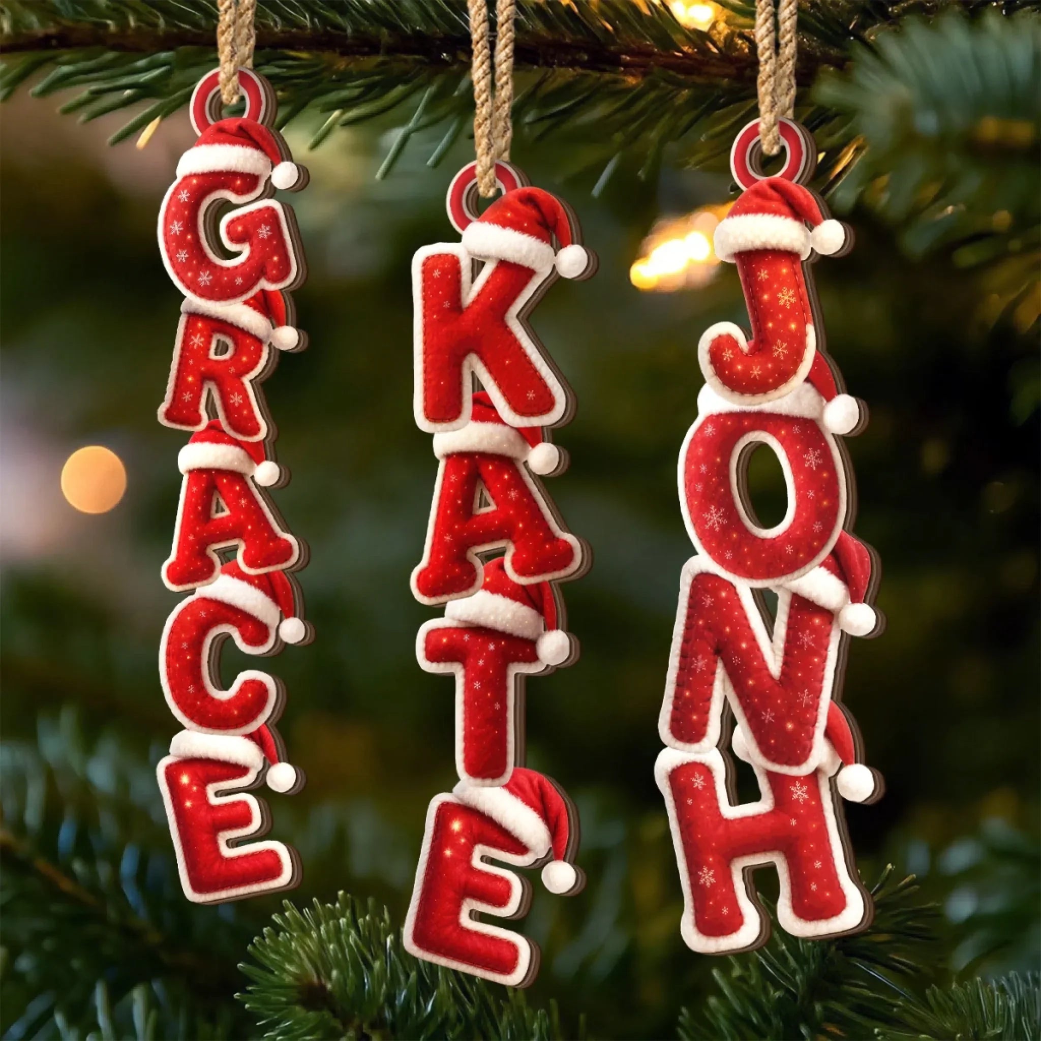 Custom Letter Wooden Ornament - Personalized Christmas Birthday Gifts For Mom, Dad, Brother, Sister, Kids - Built Of Names And Bound By Love