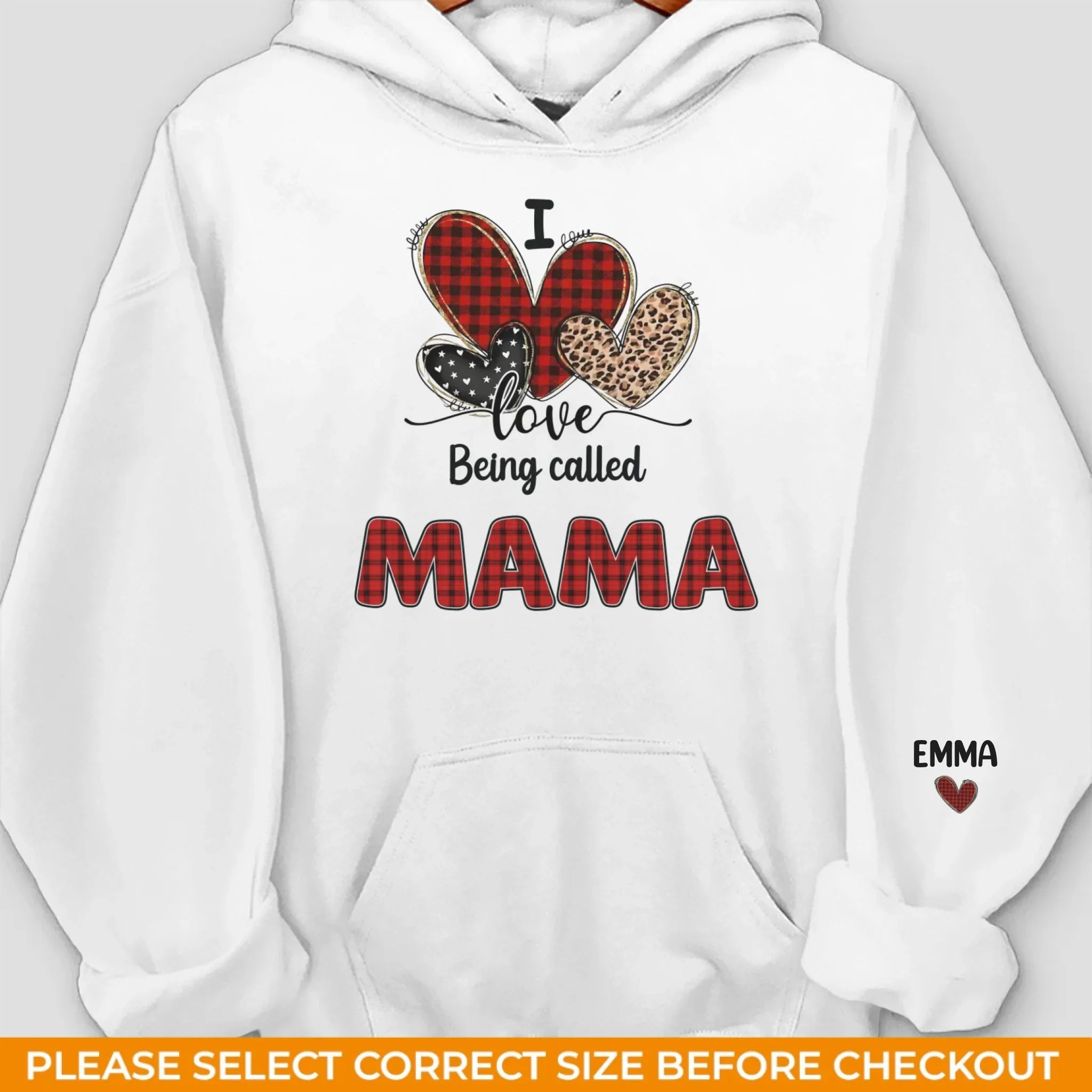 Custom Unisex Sweatshirt, Hoodie With Design On Sleeve - Personalized Birthday Gifts For Mom, Grandma - Made With Love For You