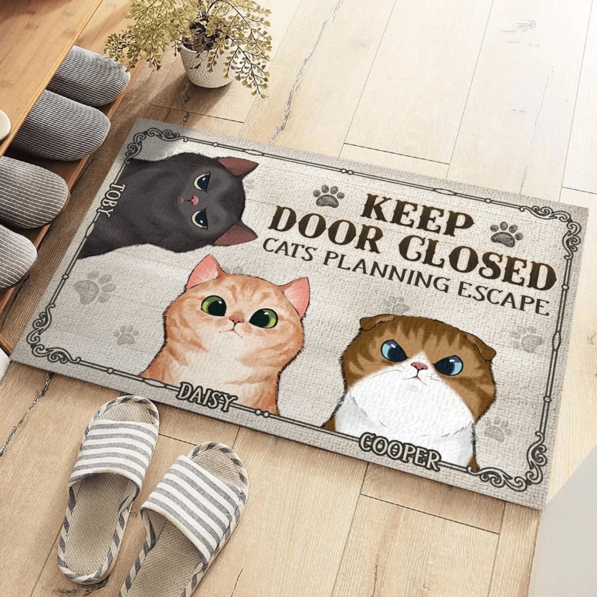 Custom Home Decor Decorative Mat - Personalized Birthday Gifts For Cat Lovers, Cat Mom And Dad - Escape Artists On Standby