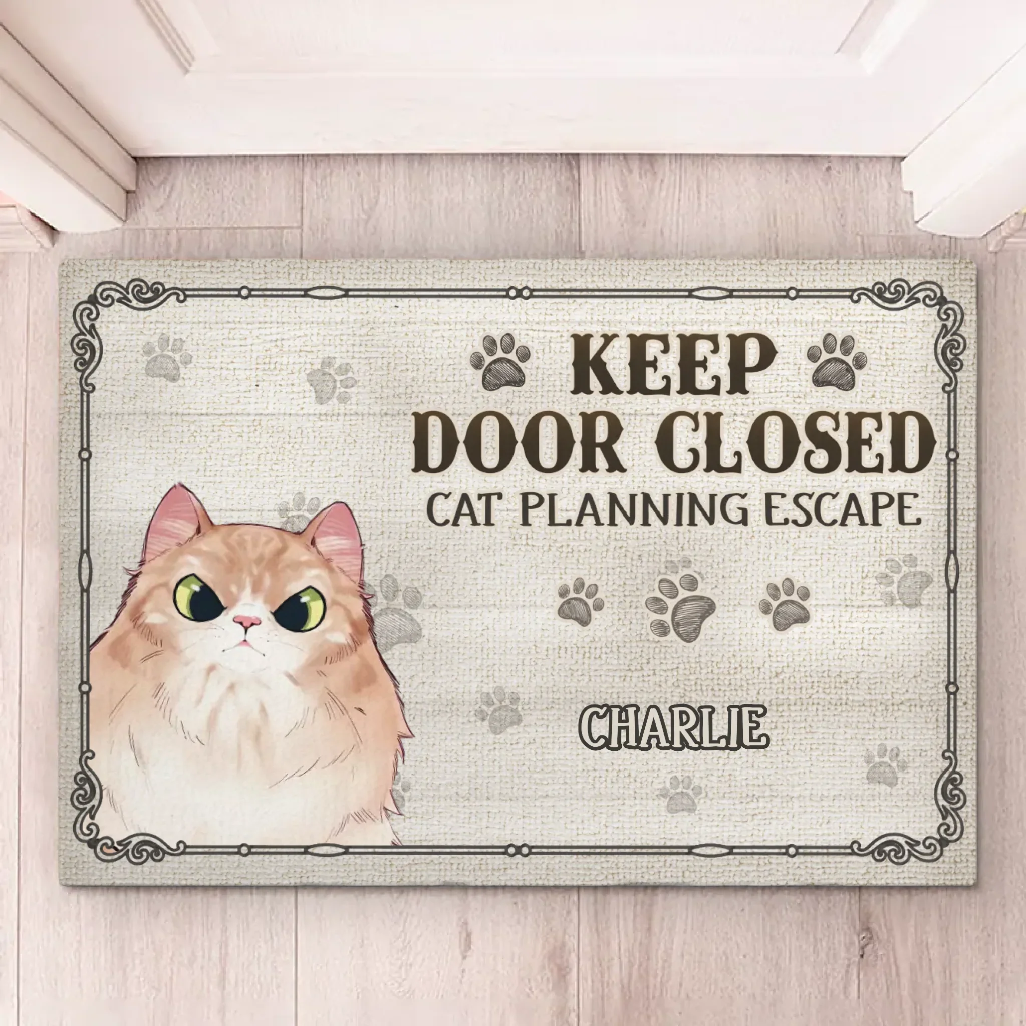 Custom Home Decor Decorative Mat - Personalized Birthday Gifts For Cat Lovers, Cat Mom And Dad - Escape Artists On Standby