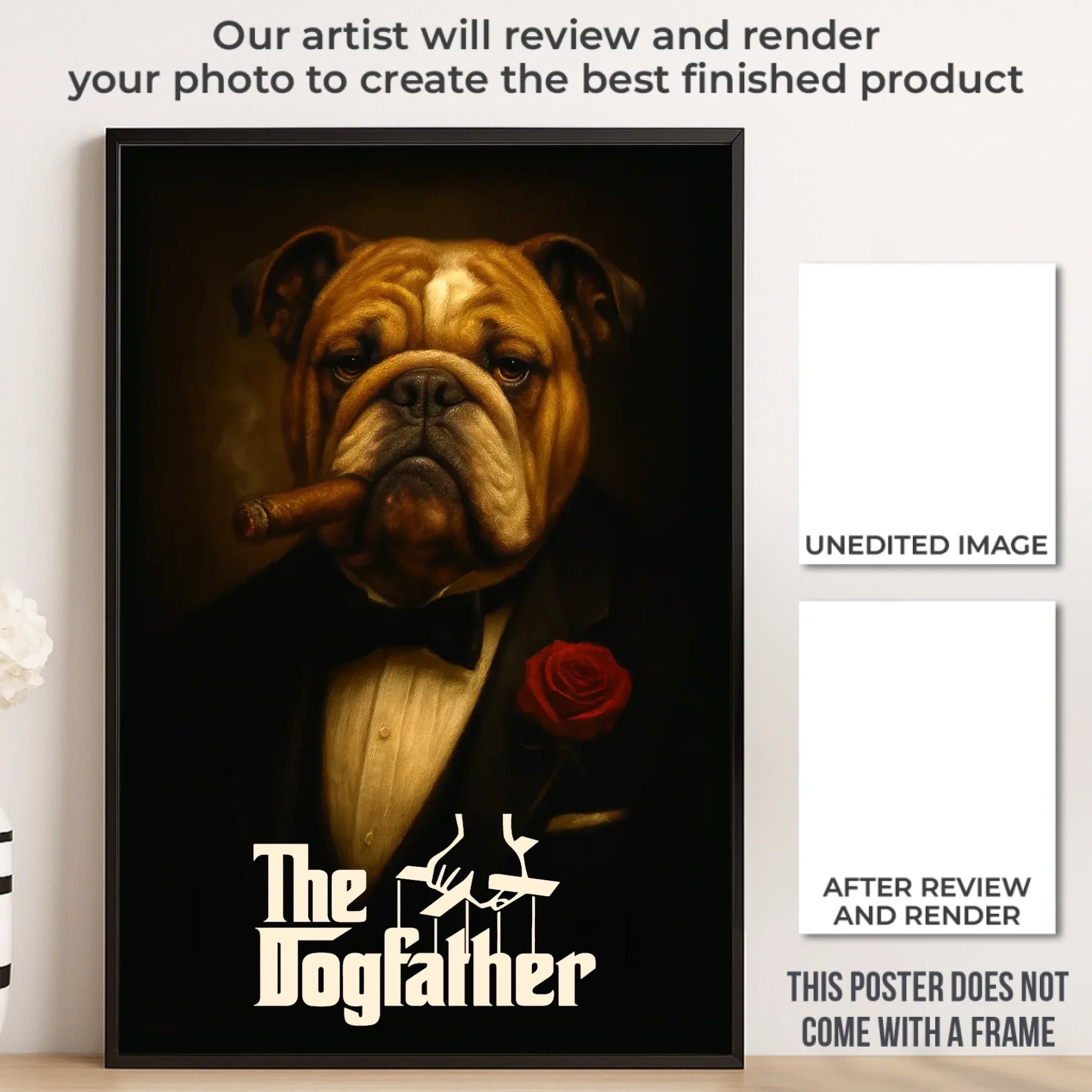 Custom Photo Vertical Poster - Personalized Birthday Gifts For Dog Cat Lovers, Dog Dad And Mom, Cat Owners - Too Classy For Fetch