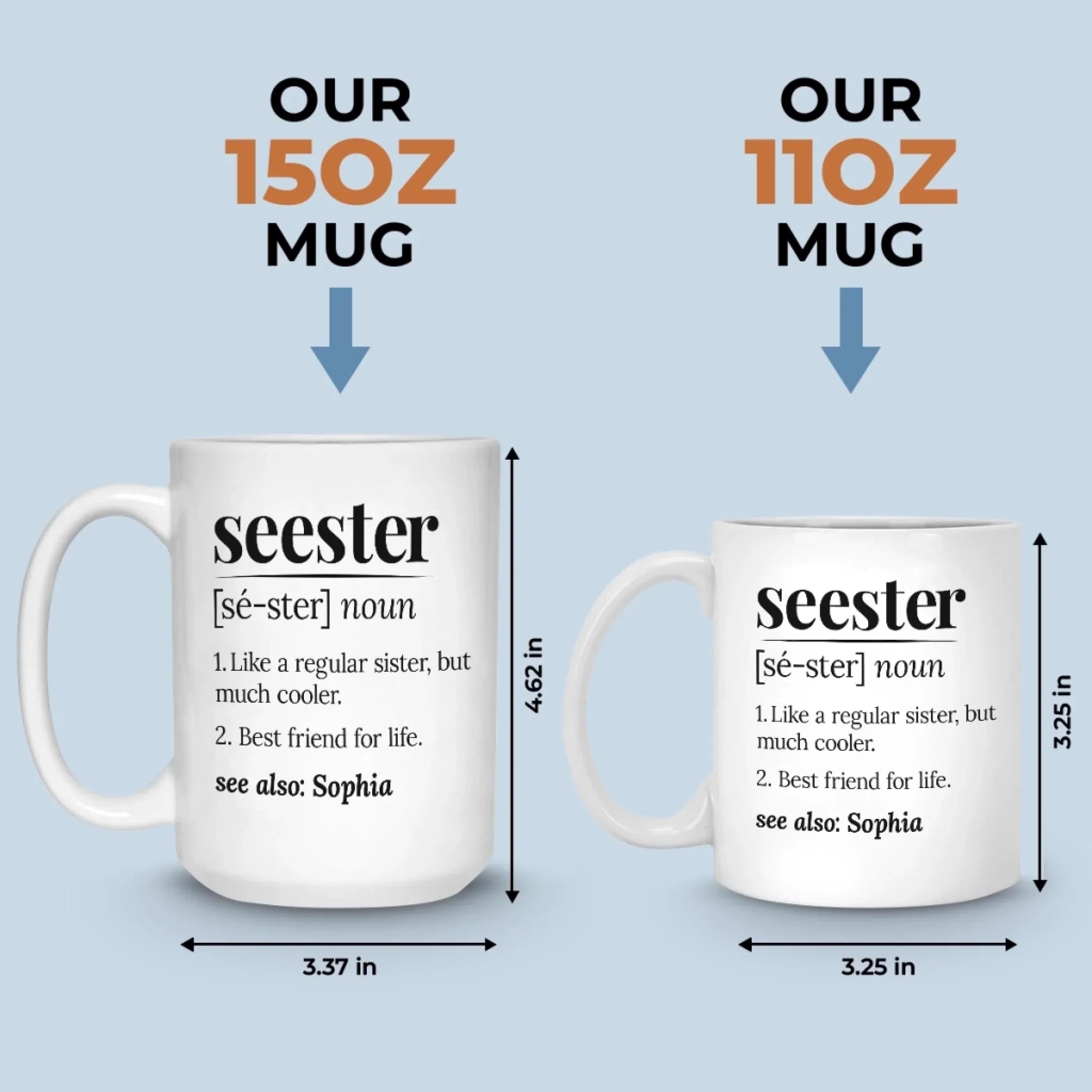 Custom Mug - Personalized Best Friend Birthday Gifts For Women, Besties, Sisters, BFF - Life Hits Softer Together